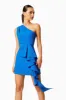 Cypress One Shoulder Mini Dress in Blue sold by Elliatt