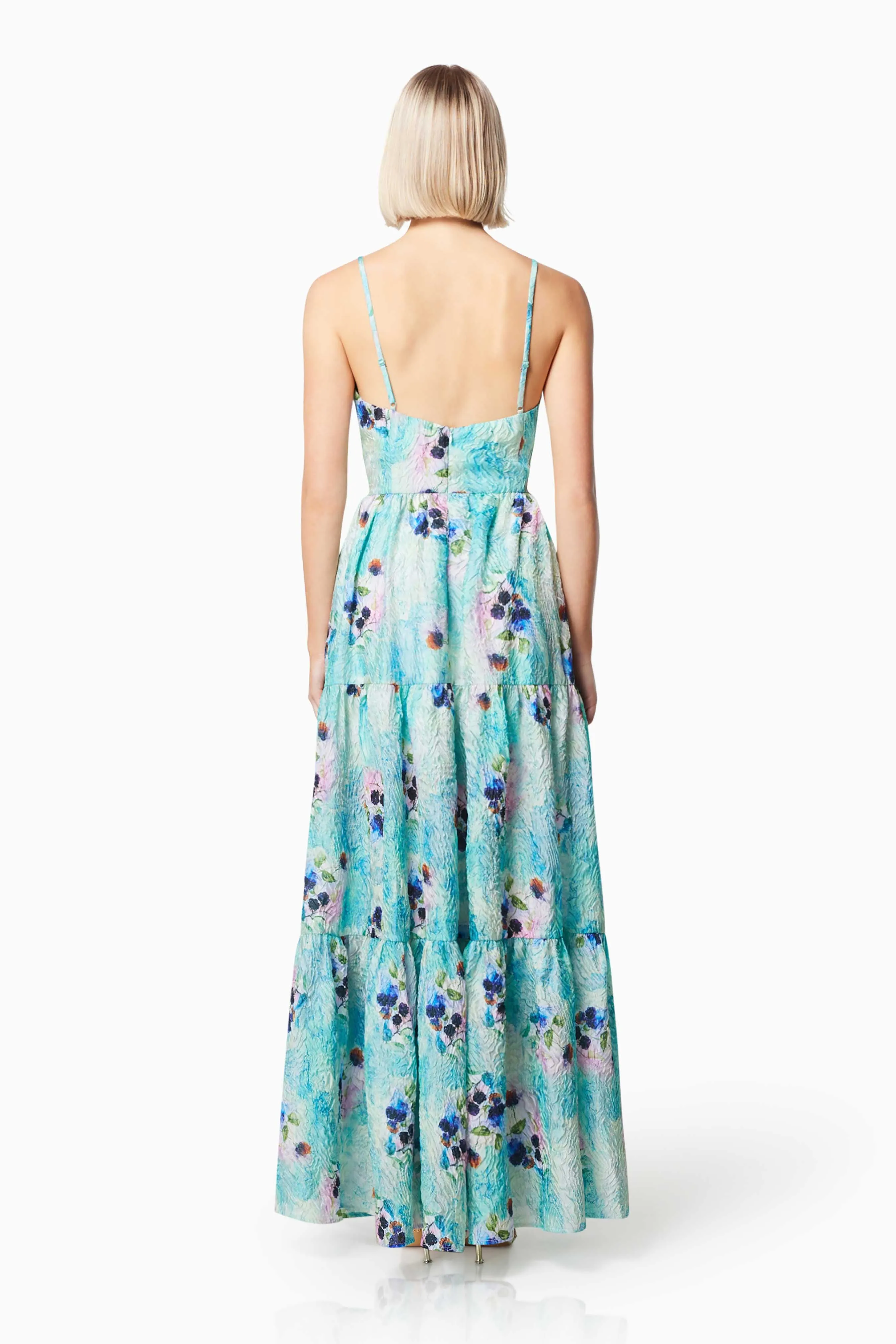 Gardenia Floral Maxi Dress in Blue sold by Elliatt product image thumbnail 4