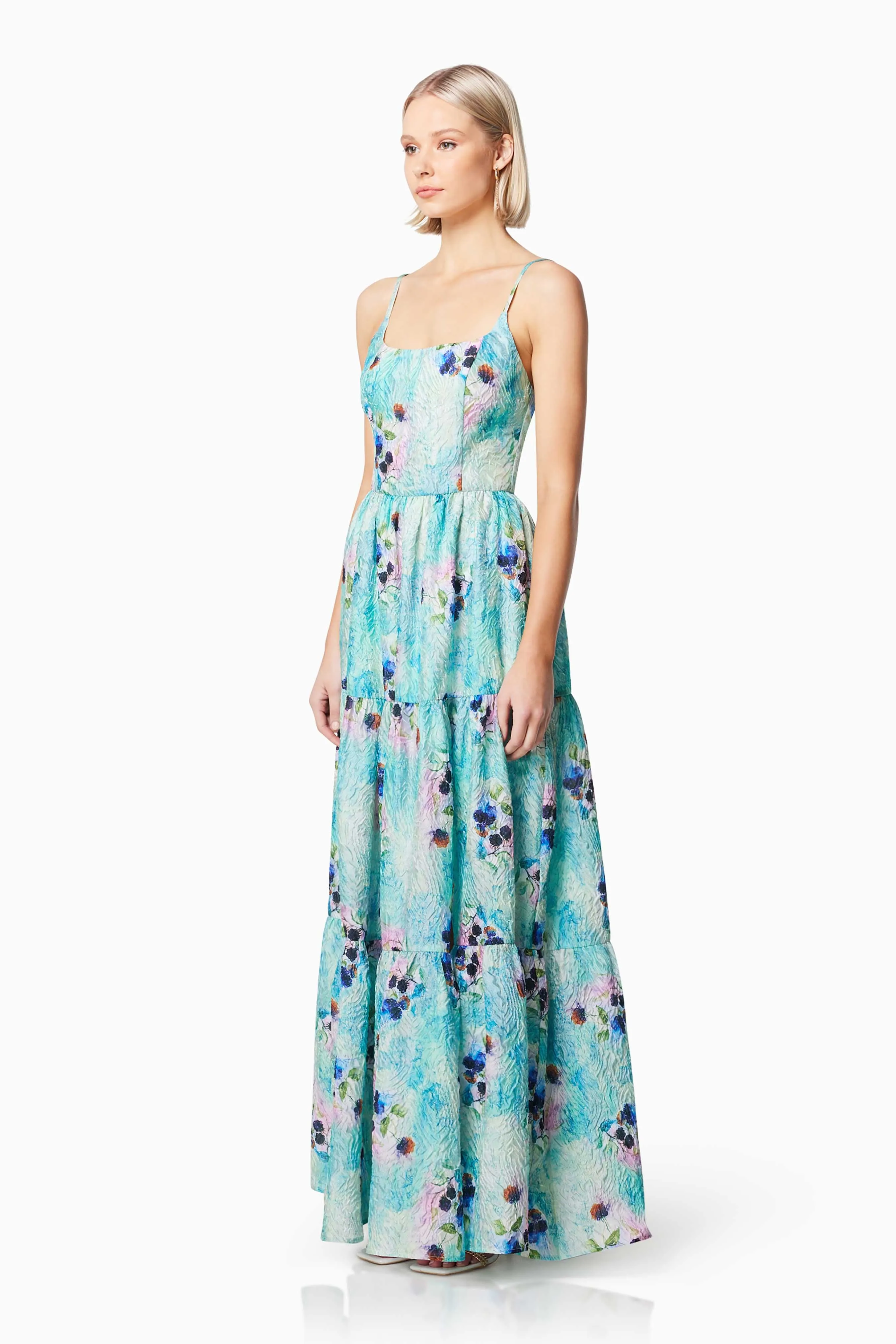 Gardenia Floral Maxi Dress in Blue sold by Elliatt product image thumbnail 2