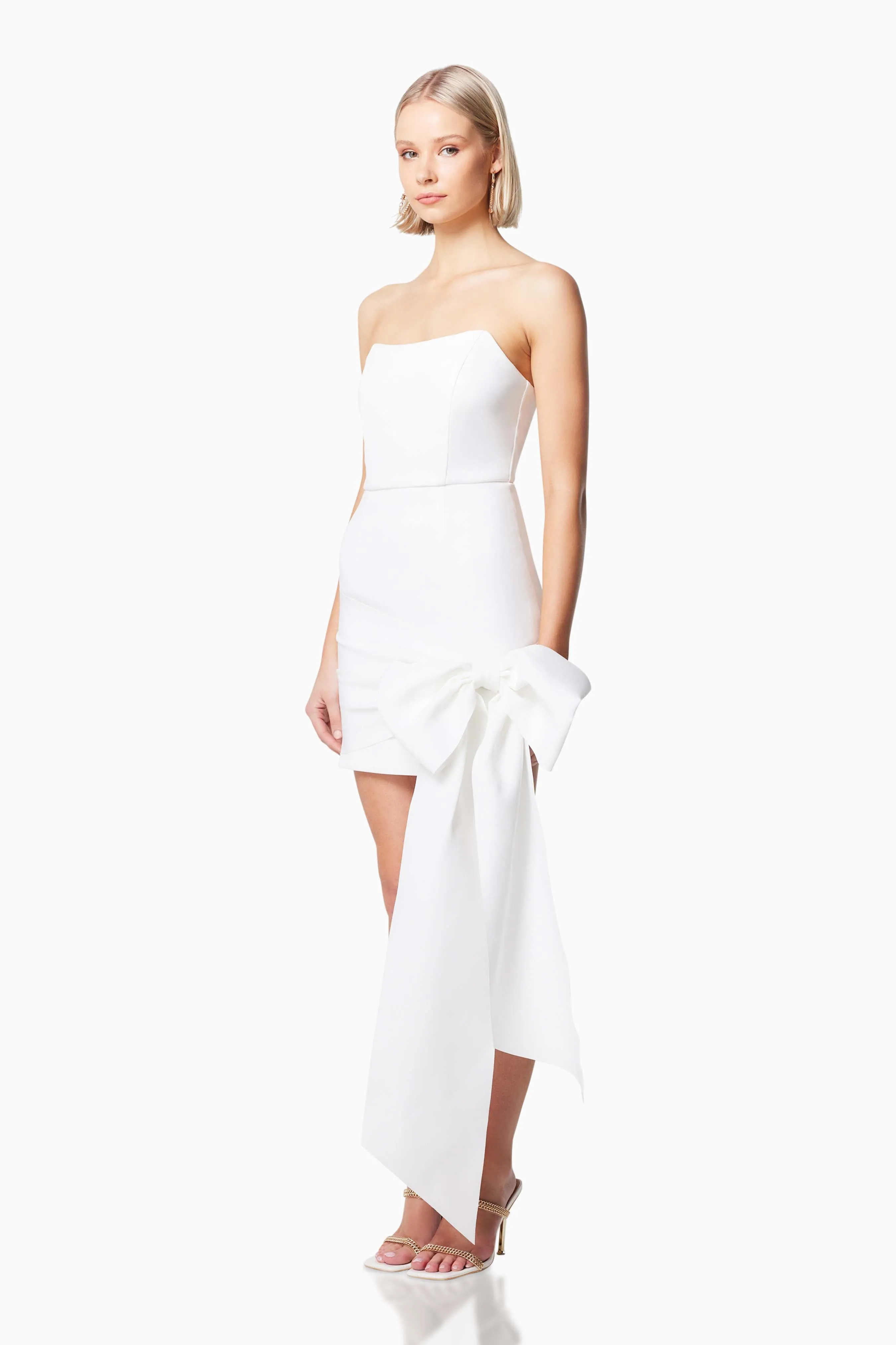 Genova Strapless Mini Dress in White sold by Elliatt product image thumbnail 2