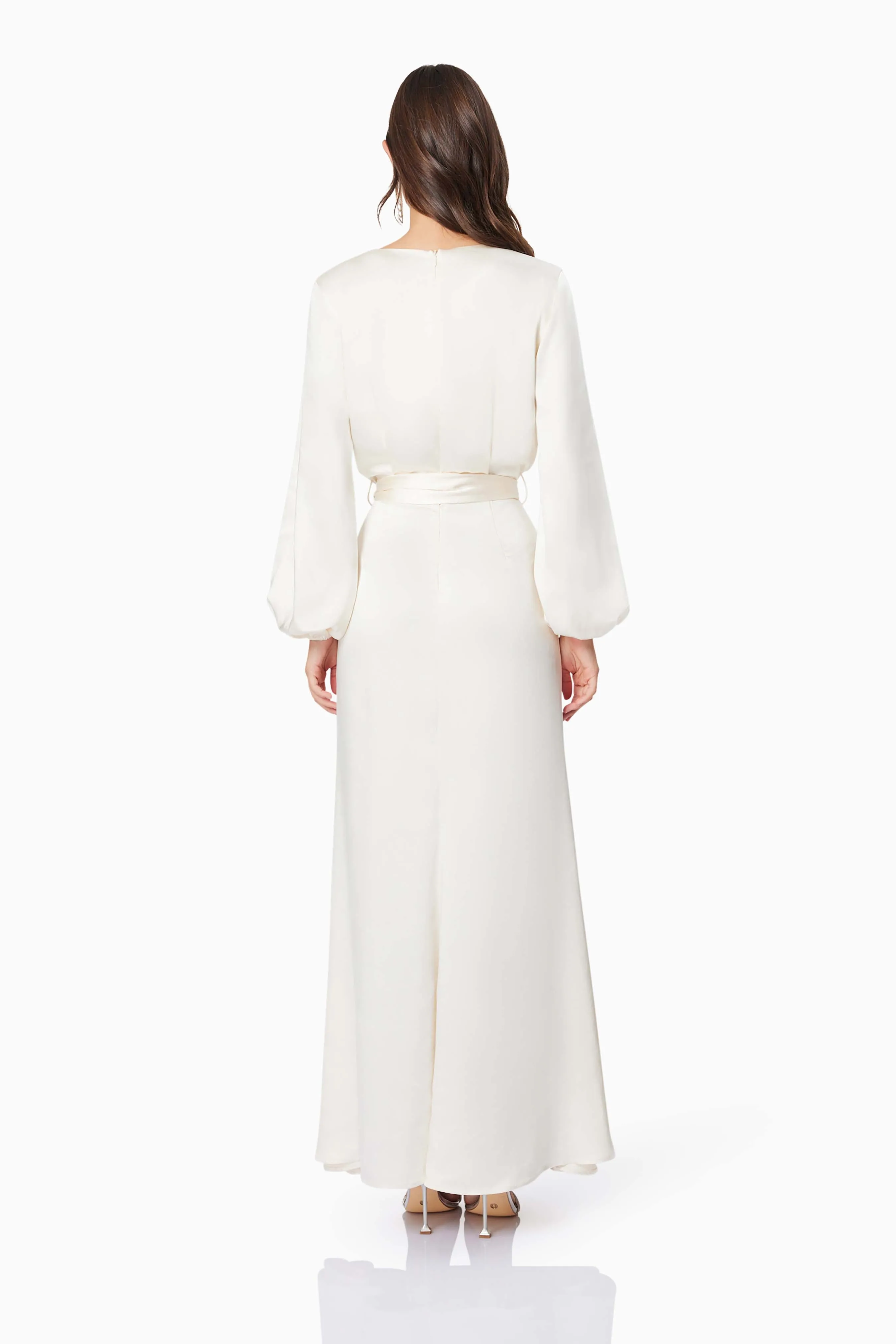 Kai V Neck Tie Maxi Dress In White sold by Elliatt product image thumbnail 5