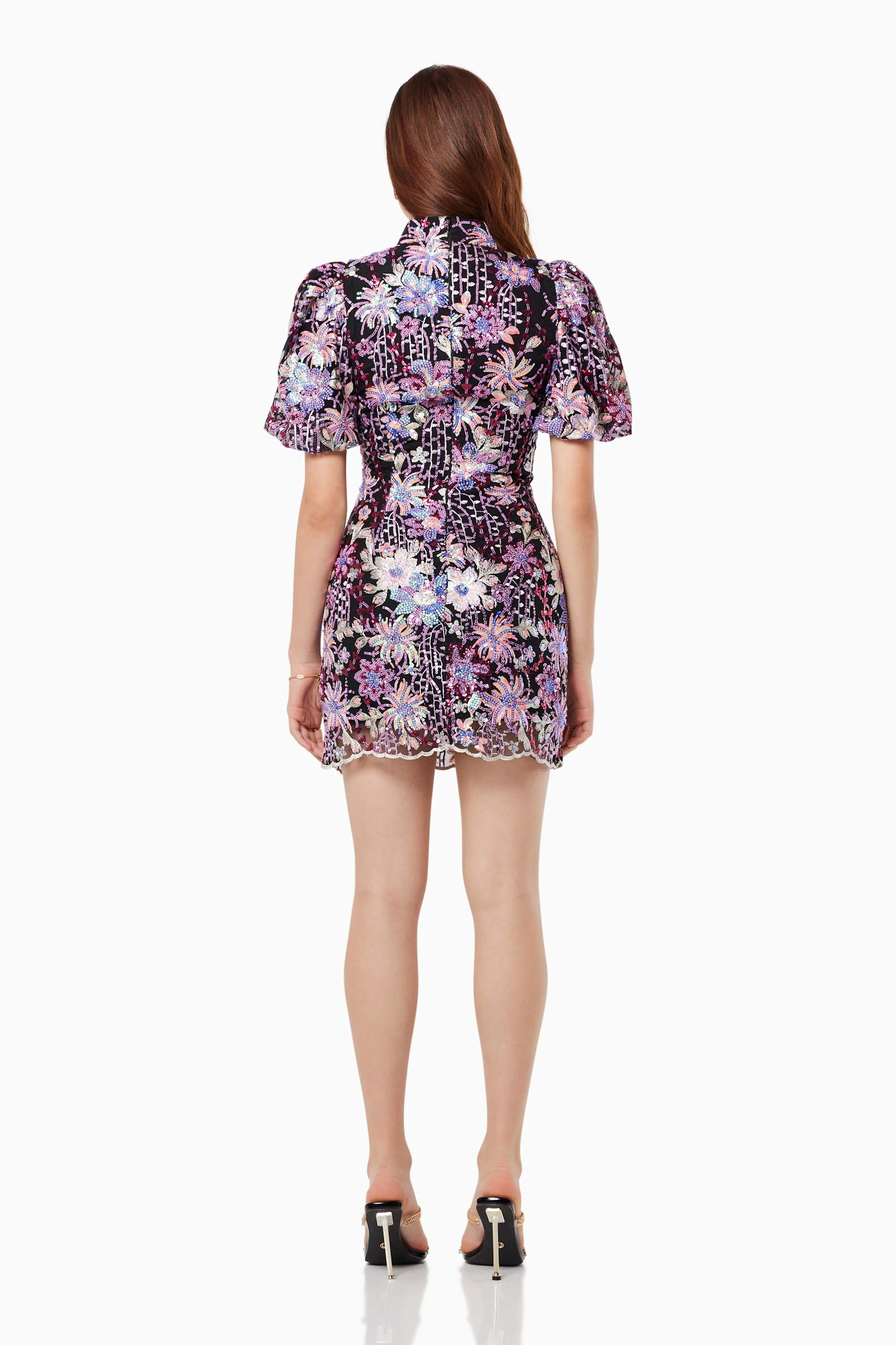 Fandango Mesh Sequin Mini Dress In Multi sold by Elliatt product image thumbnail 4