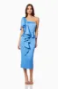 Laughter One Shoulder Midi Dress in Blue sold by Elliatt