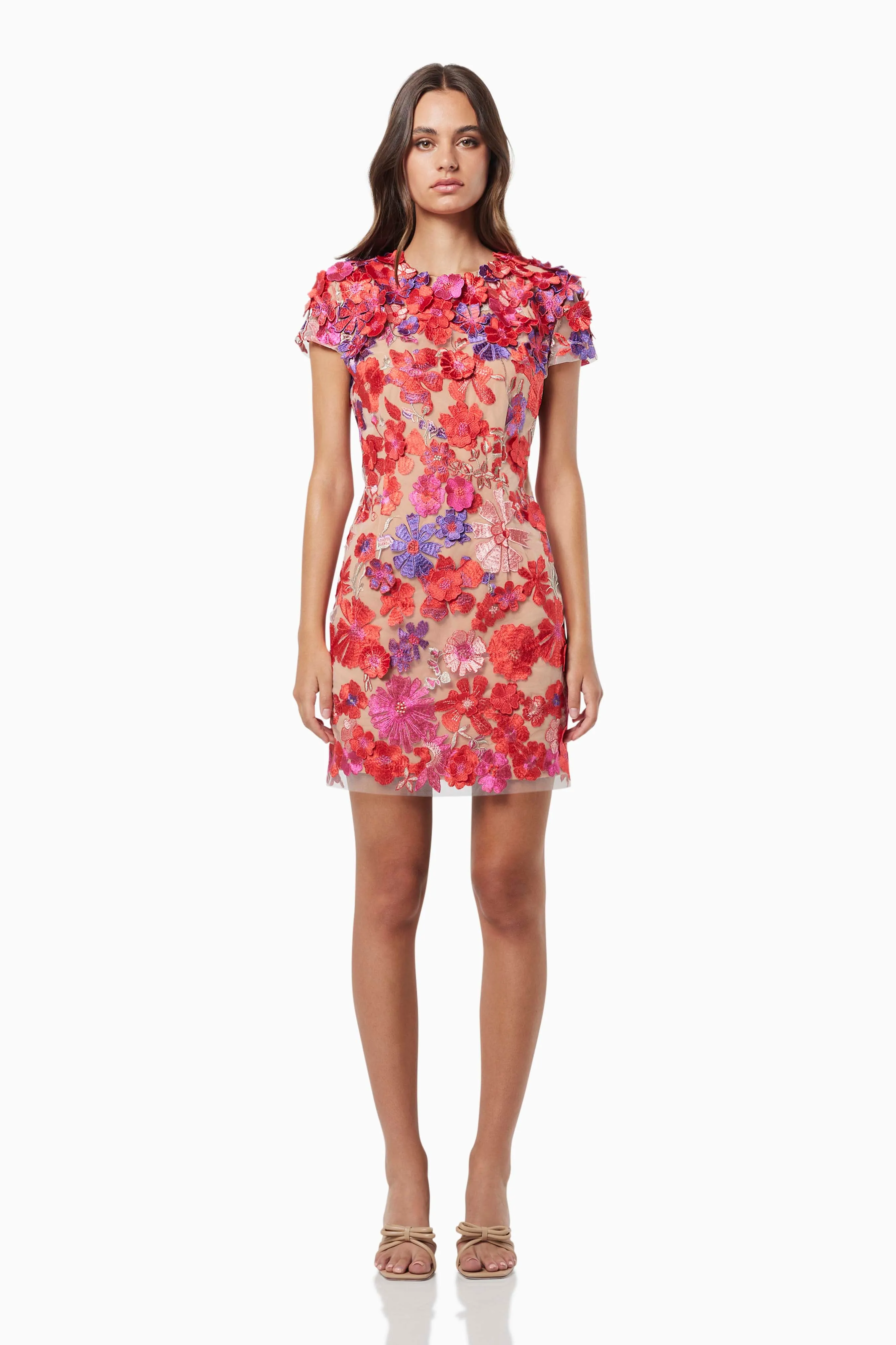 Performance 3D Floral Mini Dress sold by Elliatt