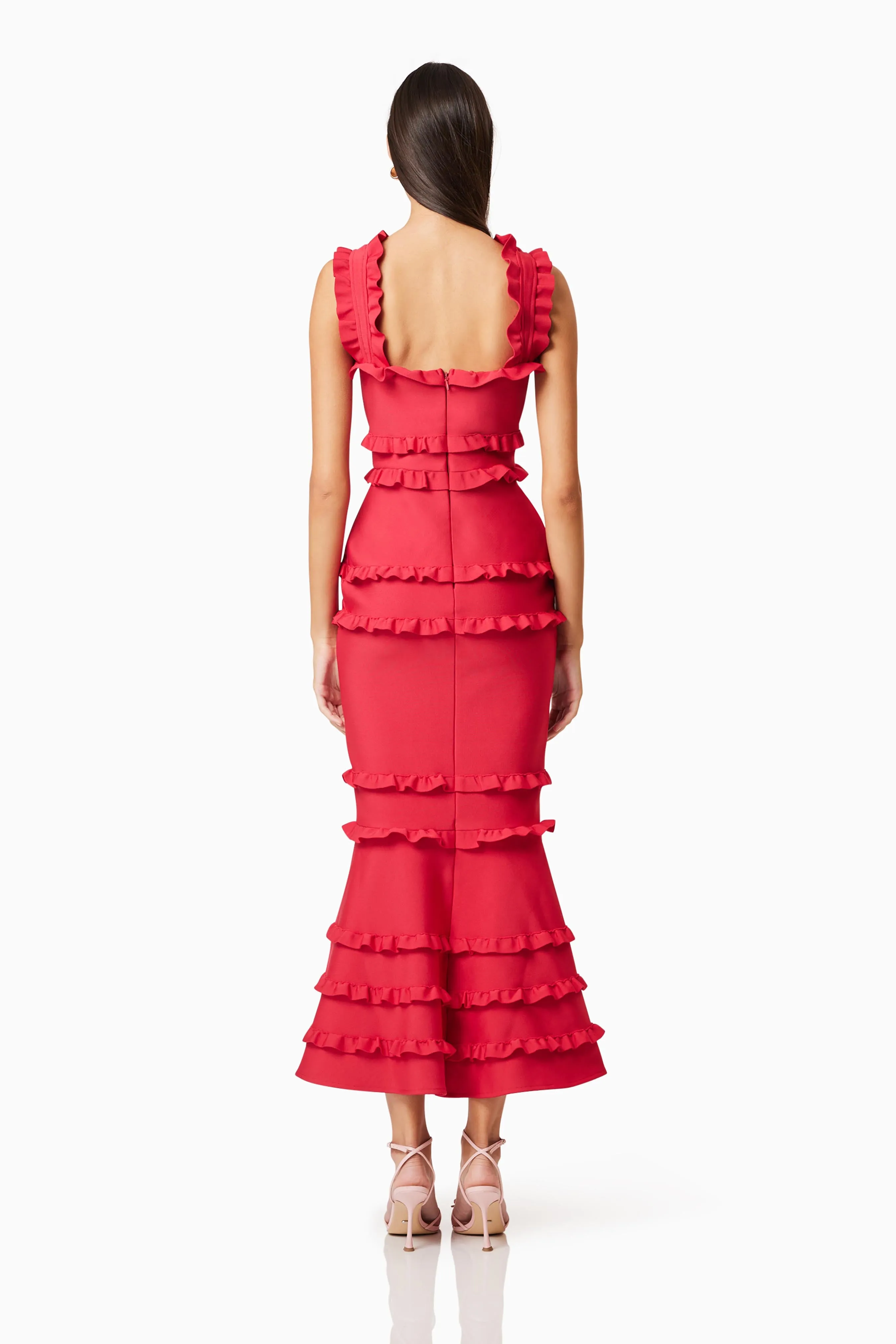 Kimberly Frill Maxi Dress in Red sold by Elliatt product image thumbnail 4