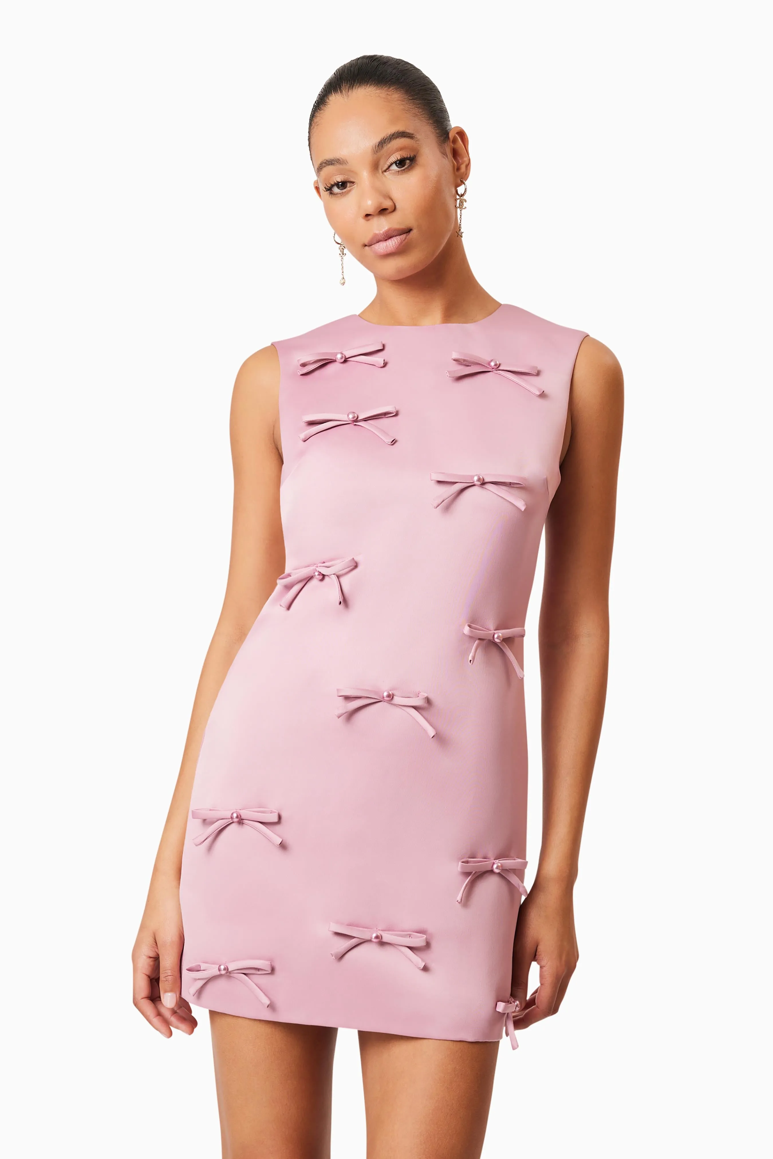 Rose Bow Shift Dress in Pink sold by Elliatt product image thumbnail 5