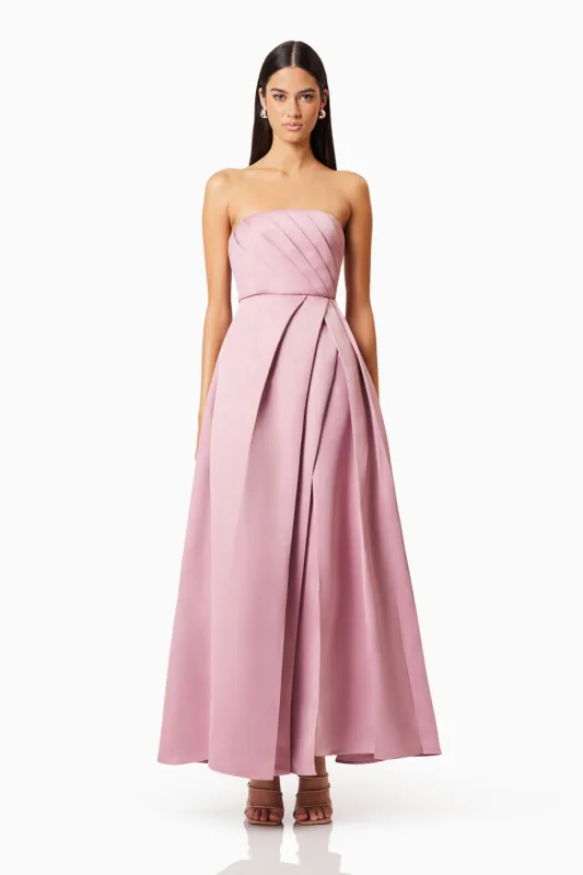 Rose Strapless Gown In Pink sold by Elliatt