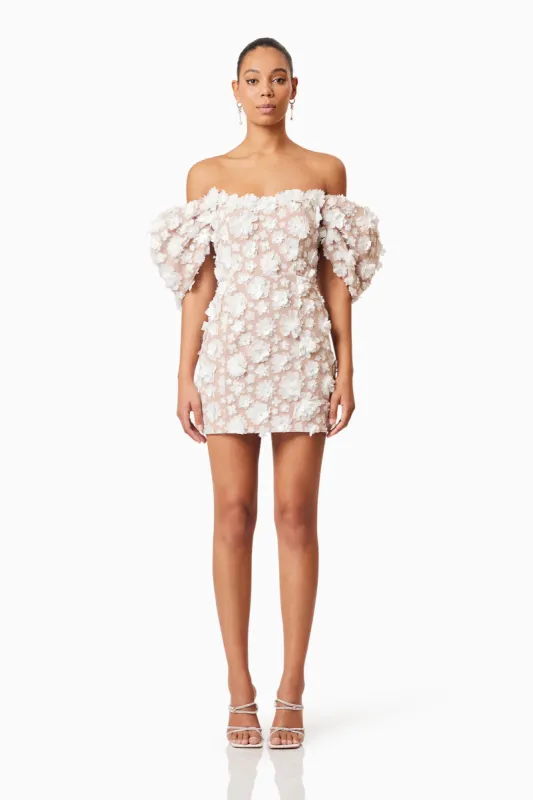 Bluebell Off The Shoulder Mini Dress in White sold by Elliatt