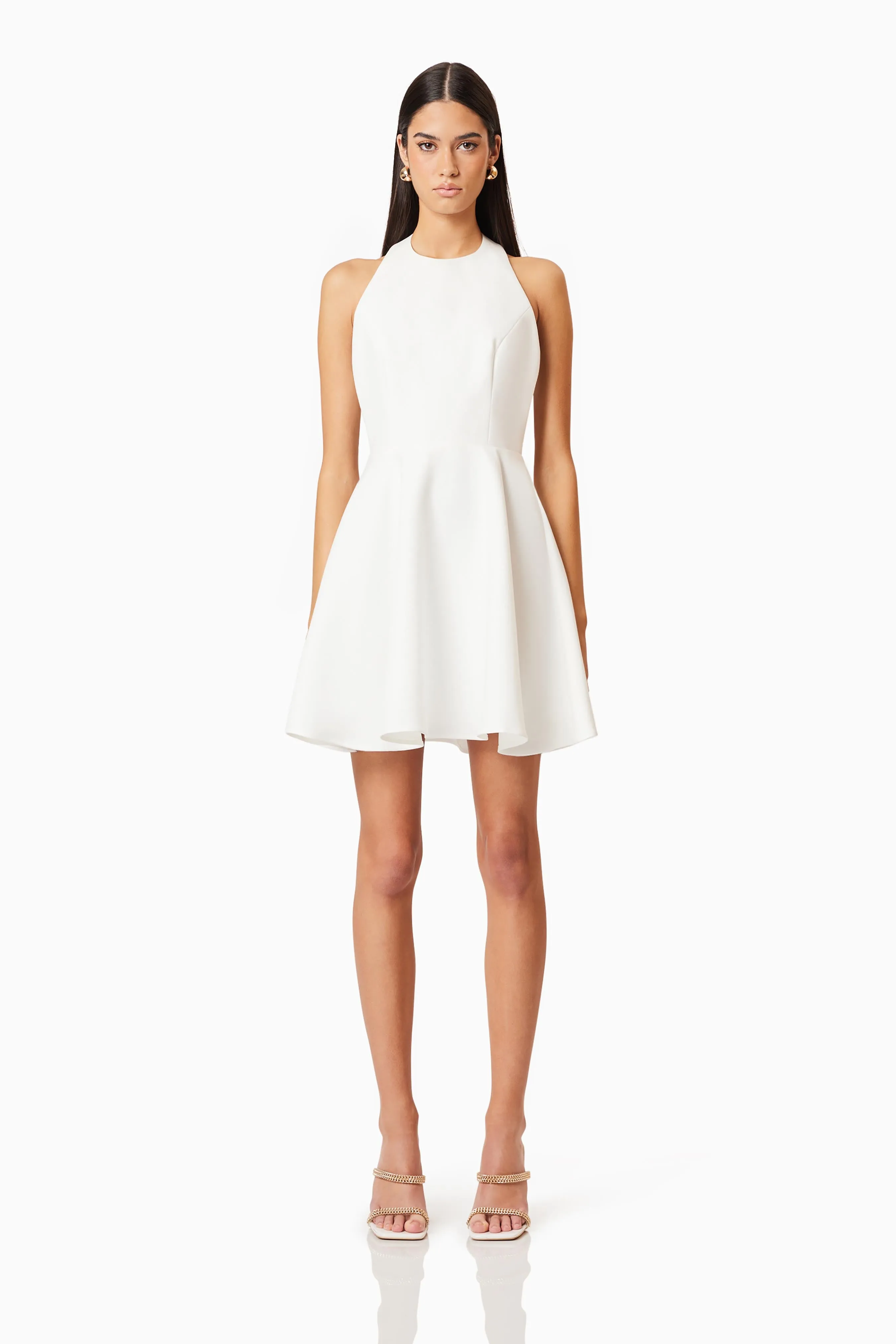 Geranium Mini Bow Dress In White sold by Elliatt