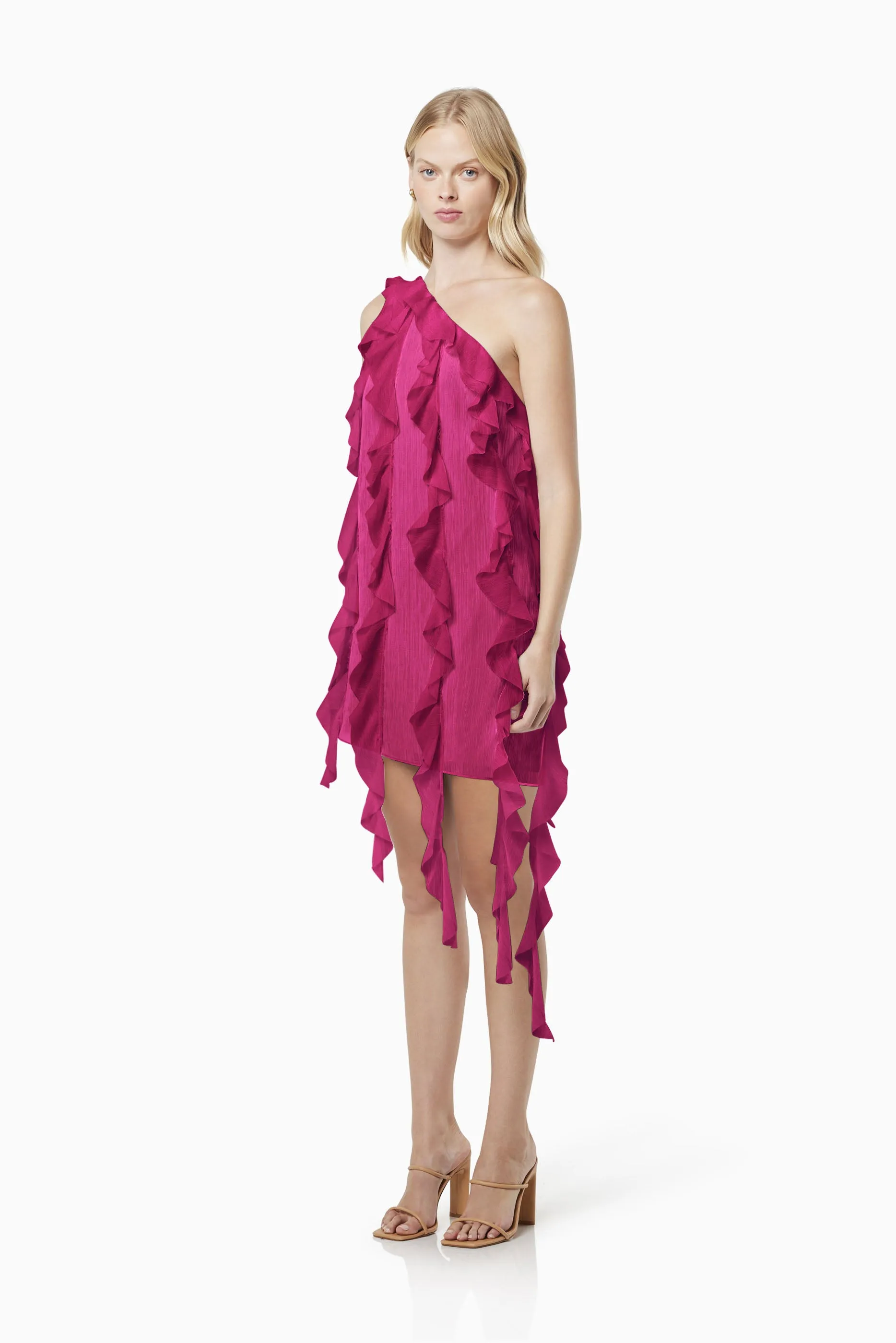 Zoe Textured Sheer Mini Dress In Pink sold by Elliatt product image thumbnail 3