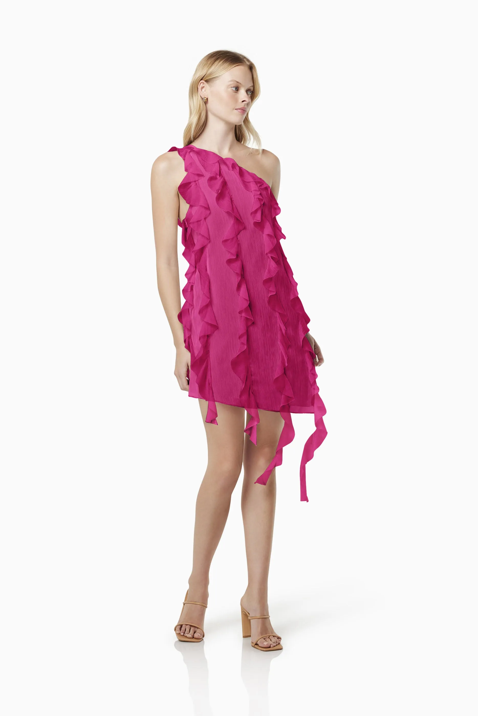 Zoe Textured Sheer Mini Dress In Pink sold by Elliatt product image thumbnail 4