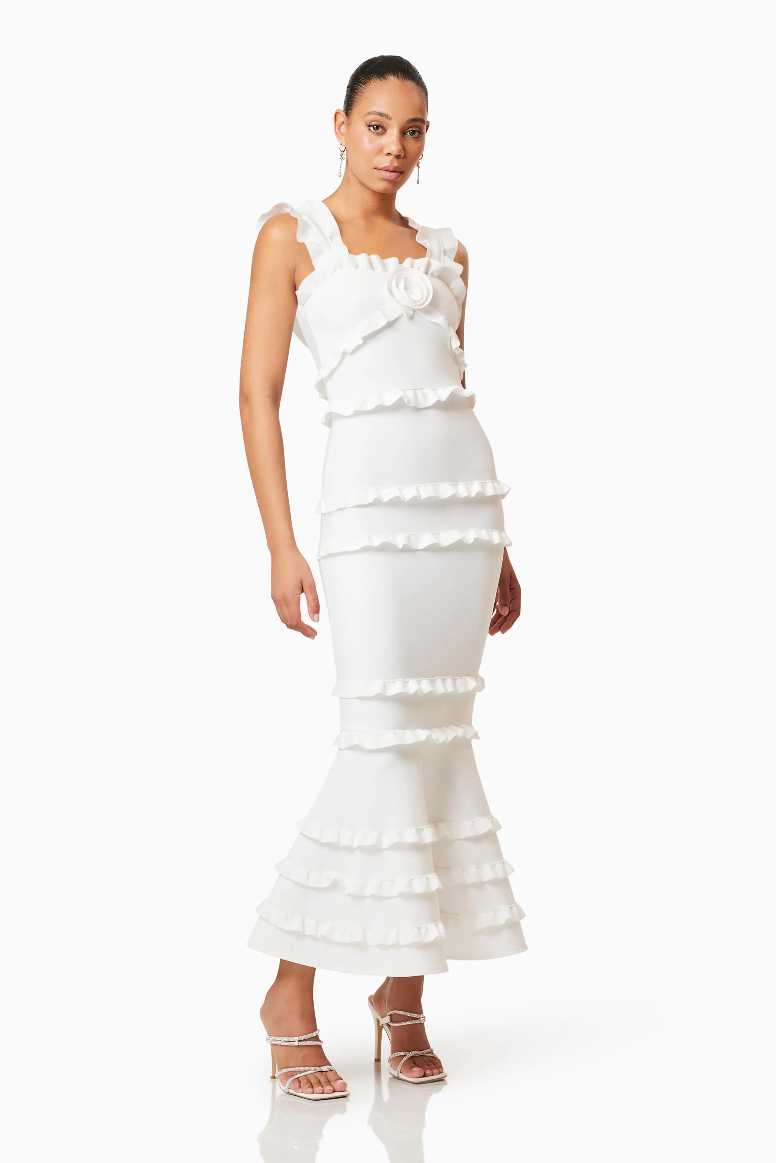 Kimberly Frill Maxi Dress in White sold by Elliatt product image thumbnail 3