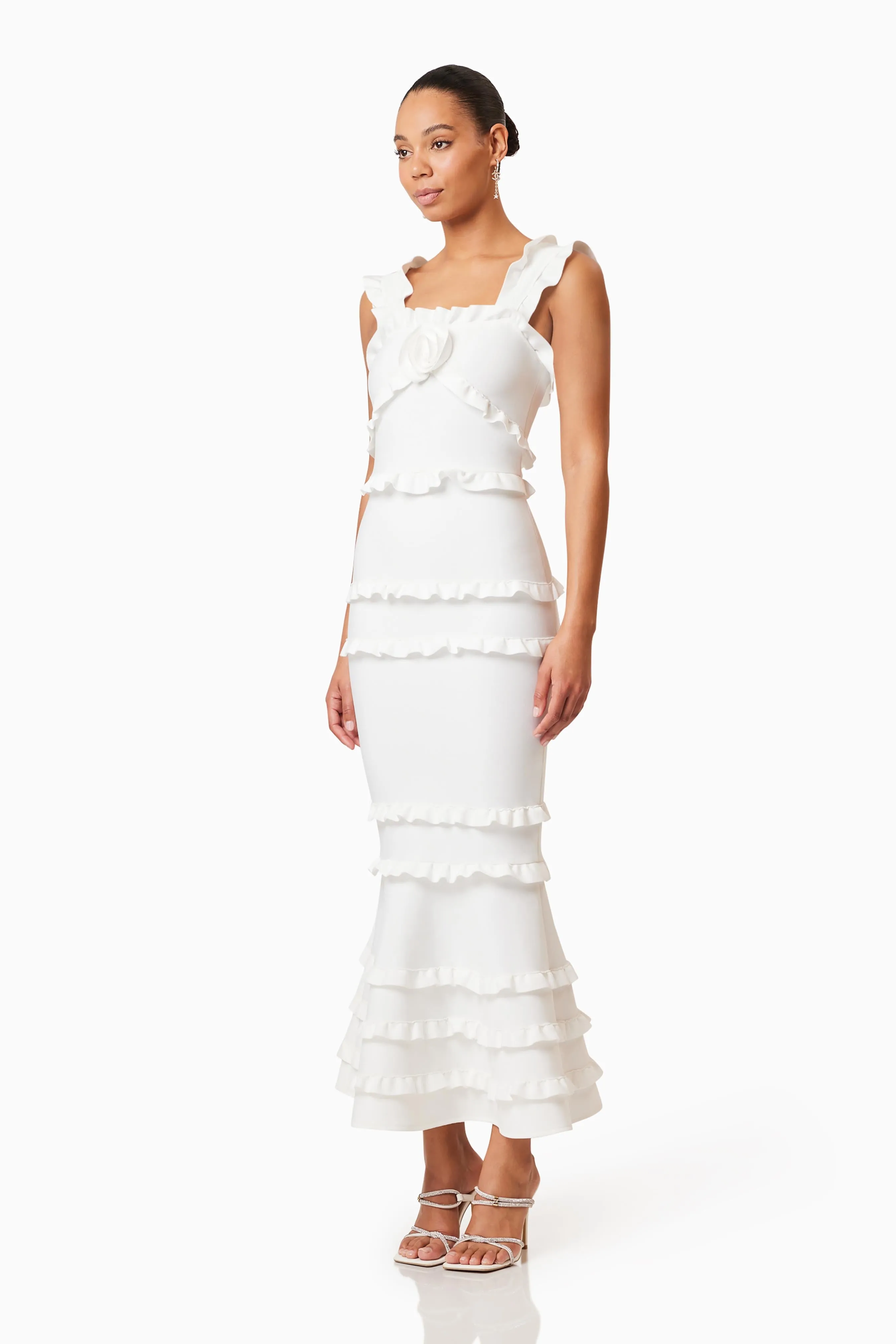 Kimberly Frill Maxi Dress in White sold by Elliatt product image thumbnail 2