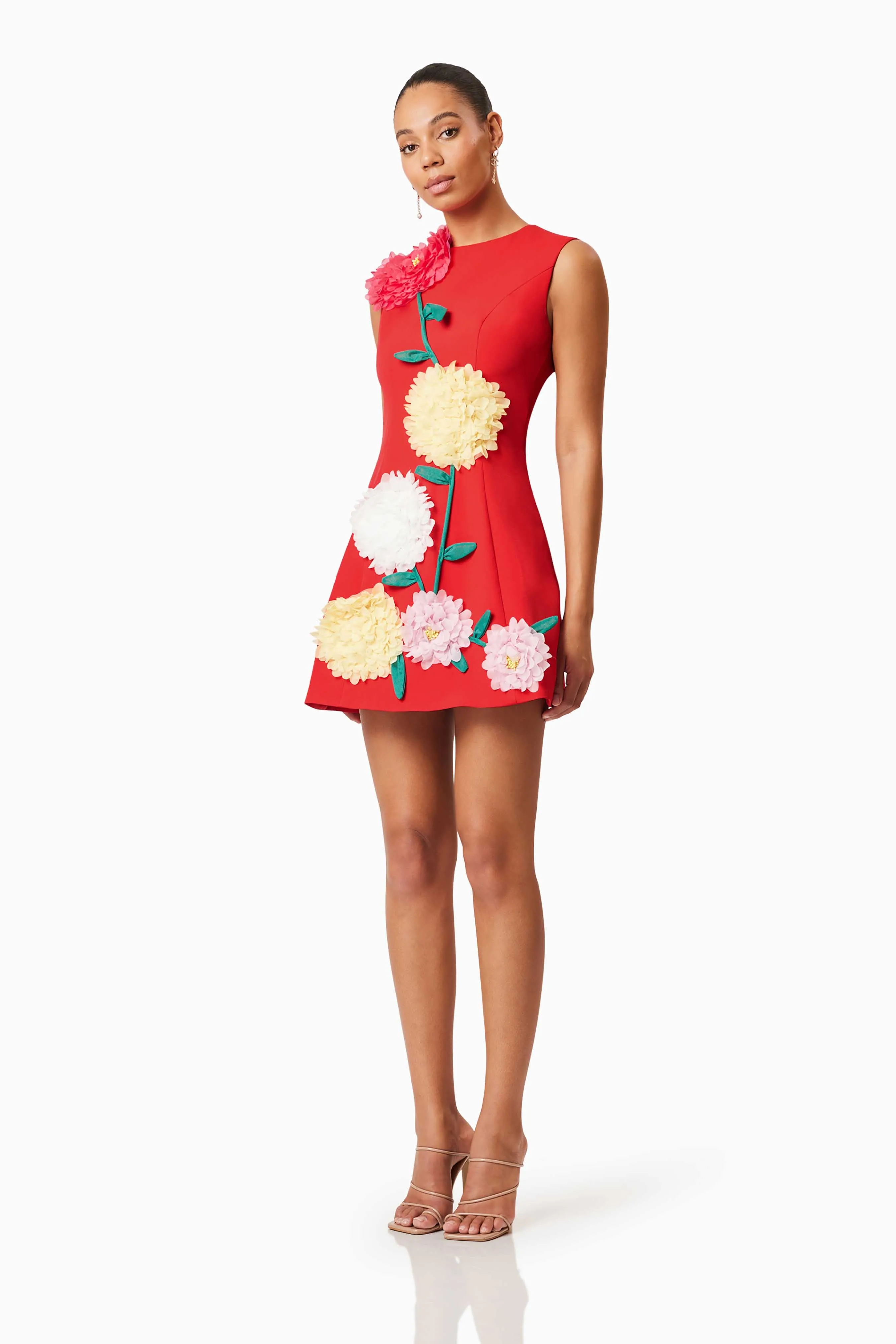 Buttercup Embroidered Mini Dress in Red sold by Elliatt product image thumbnail 2