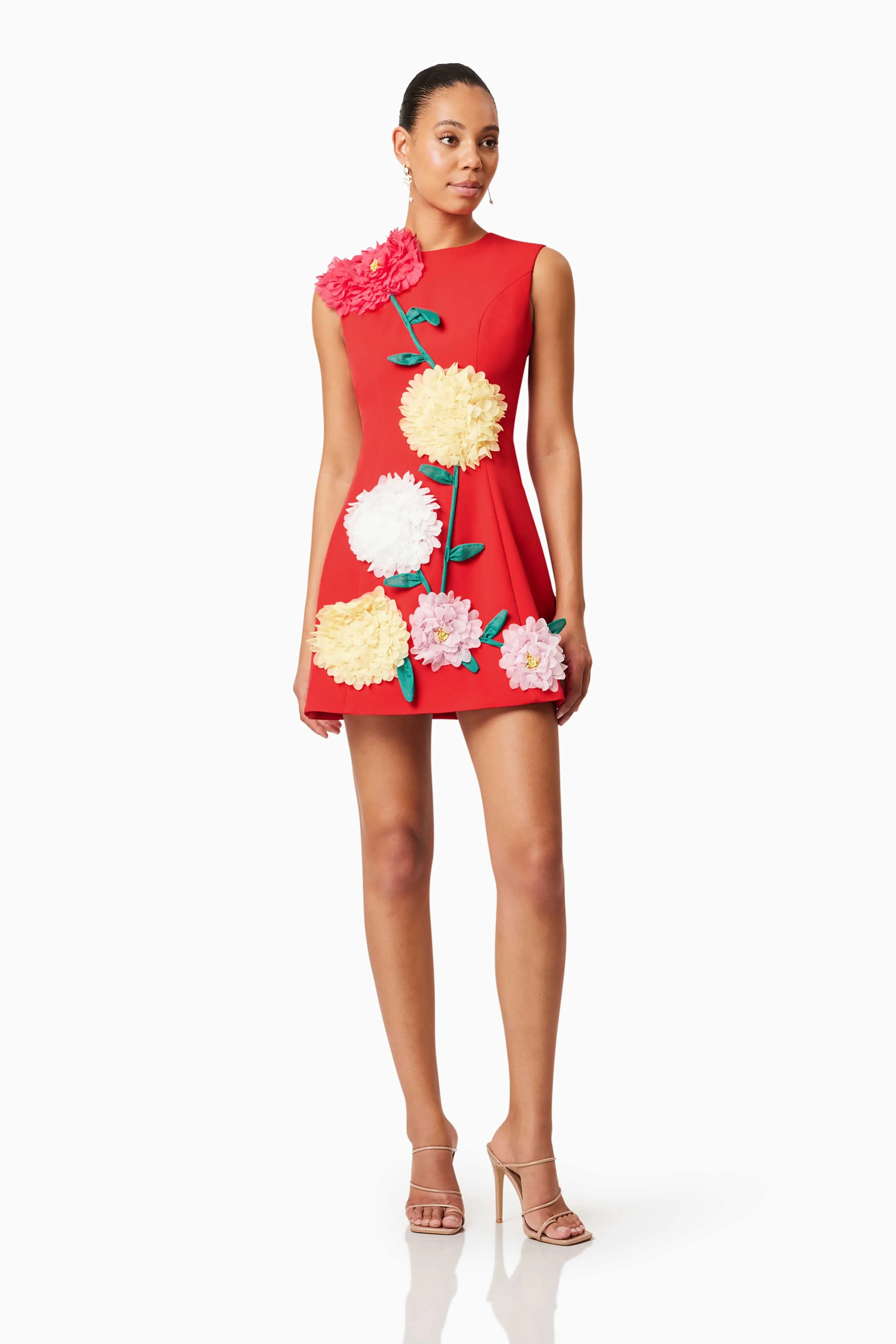 Buttercup Embroidered Mini Dress in Red sold by Elliatt product image thumbnail 3