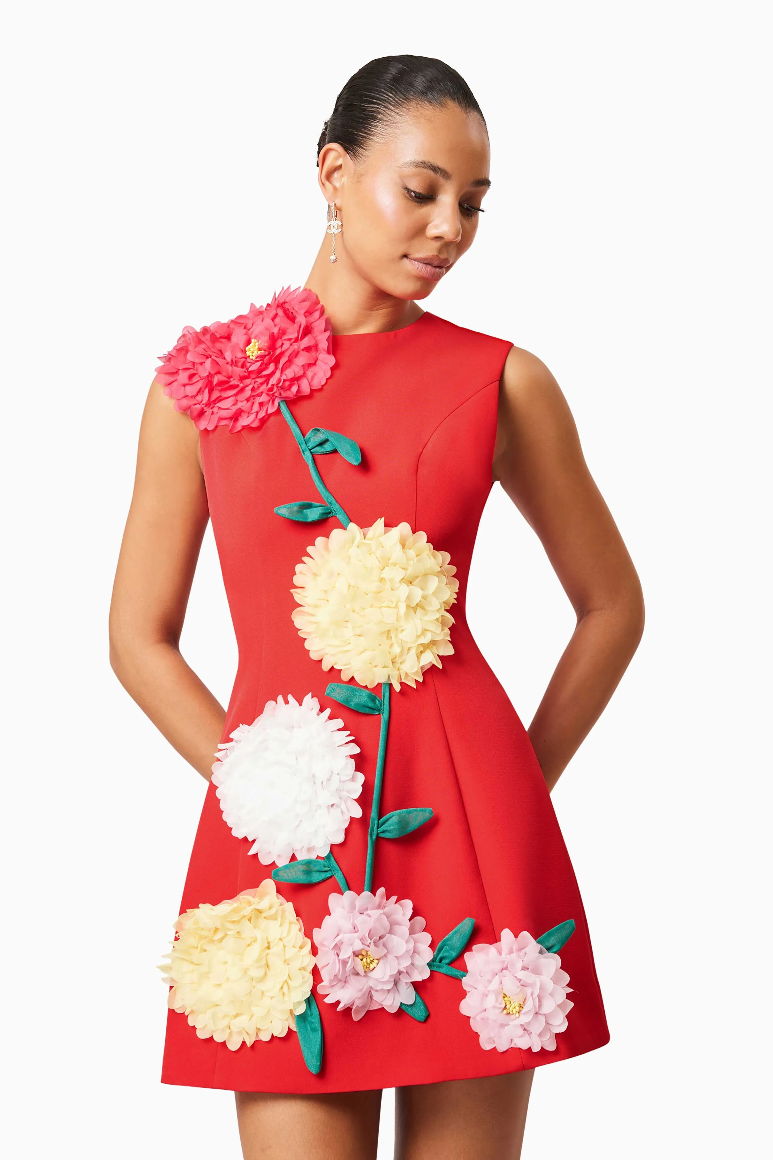 Buttercup Embroidered Mini Dress in Red sold by Elliatt product image thumbnail 5