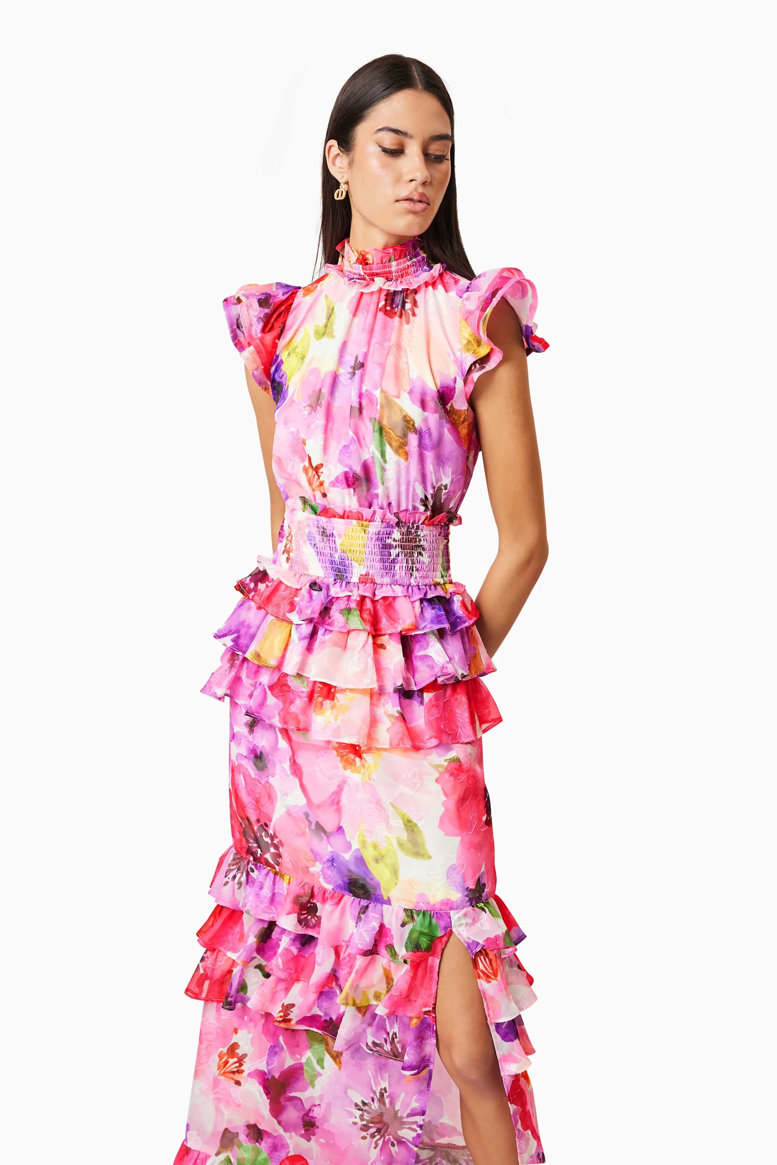 Darra Ruffled Maxi Dress In Floral sold by Elliatt product image thumbnail 5