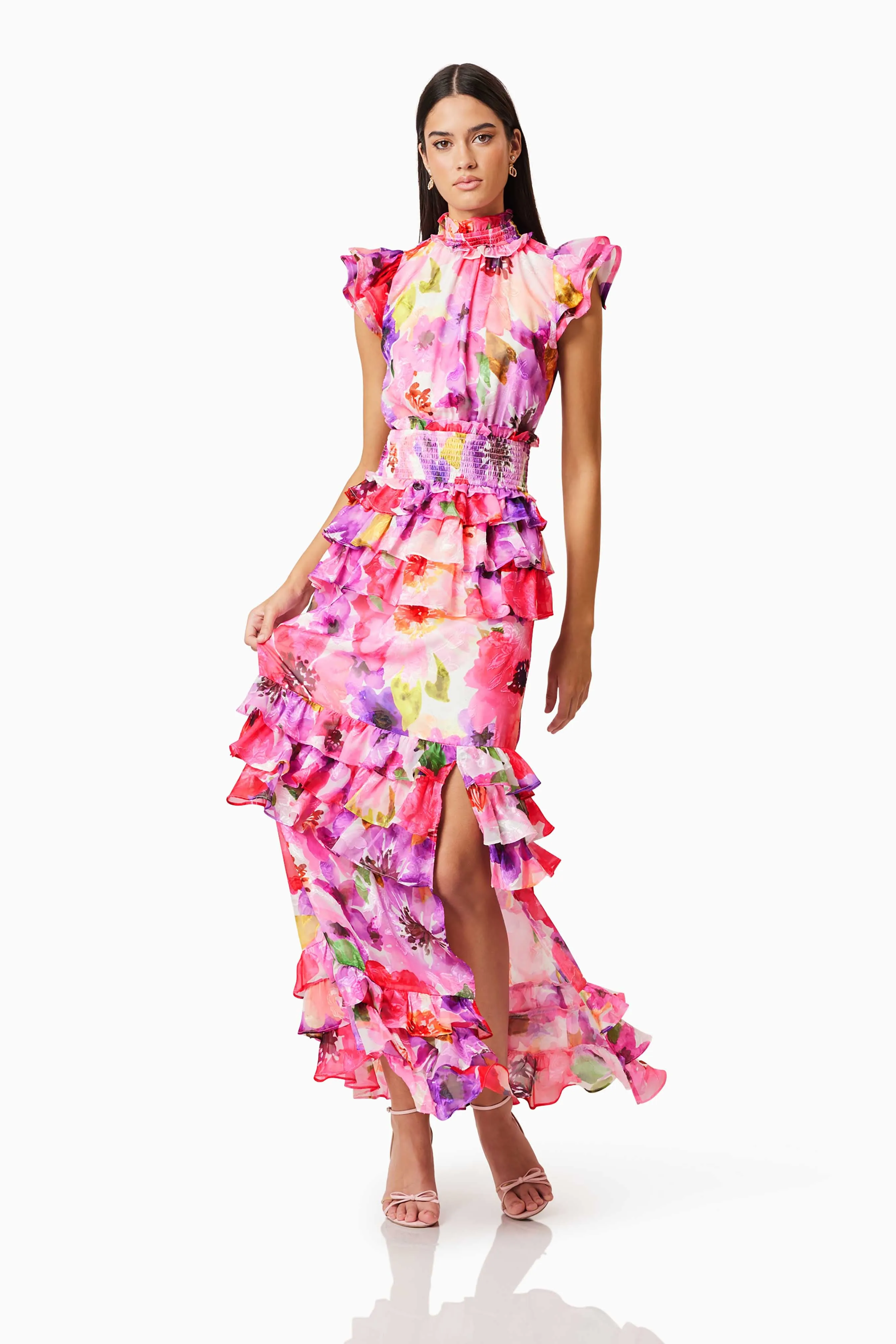 Darra Ruffled Maxi Dress In Floral sold by Elliatt product image thumbnail 3