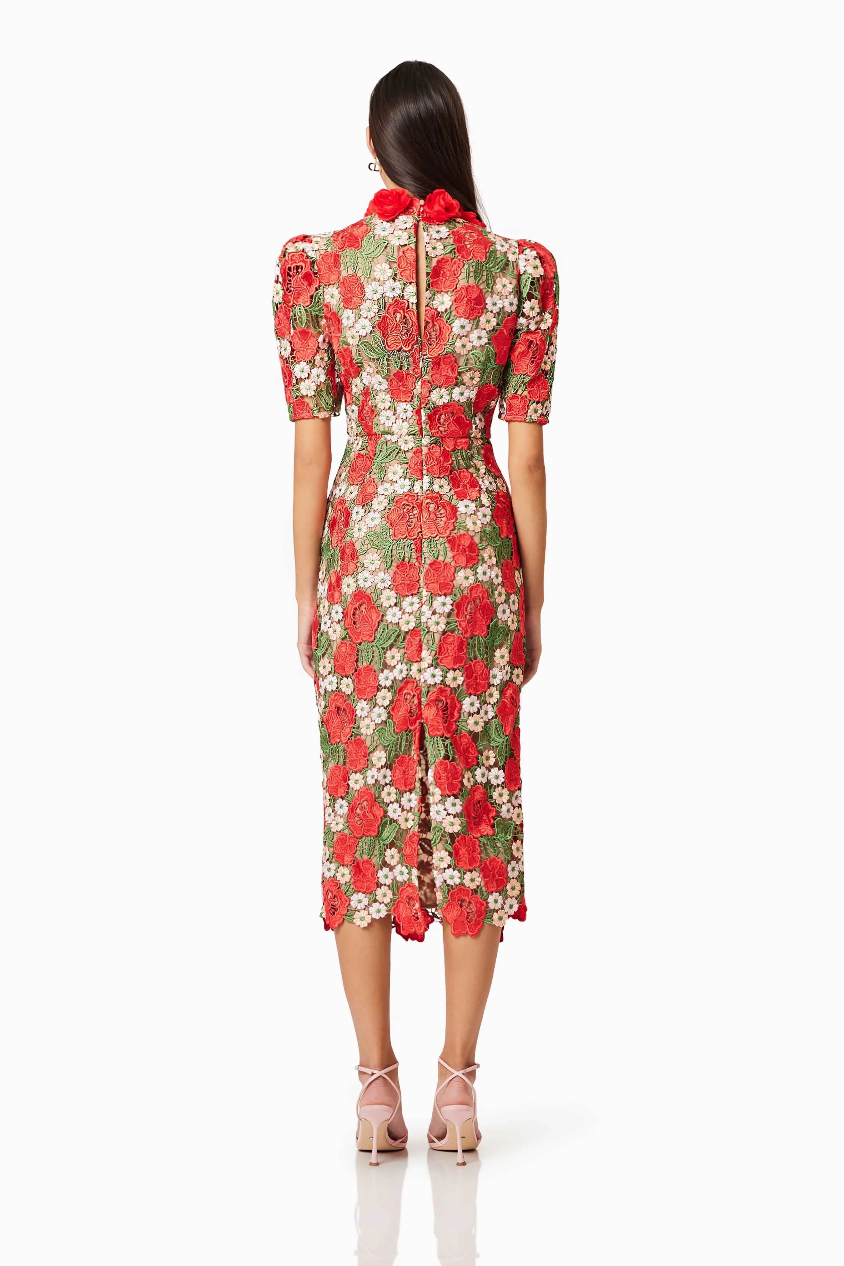Roselyn Cocktail Midi Dress in Red sold by Elliatt product image thumbnail 4