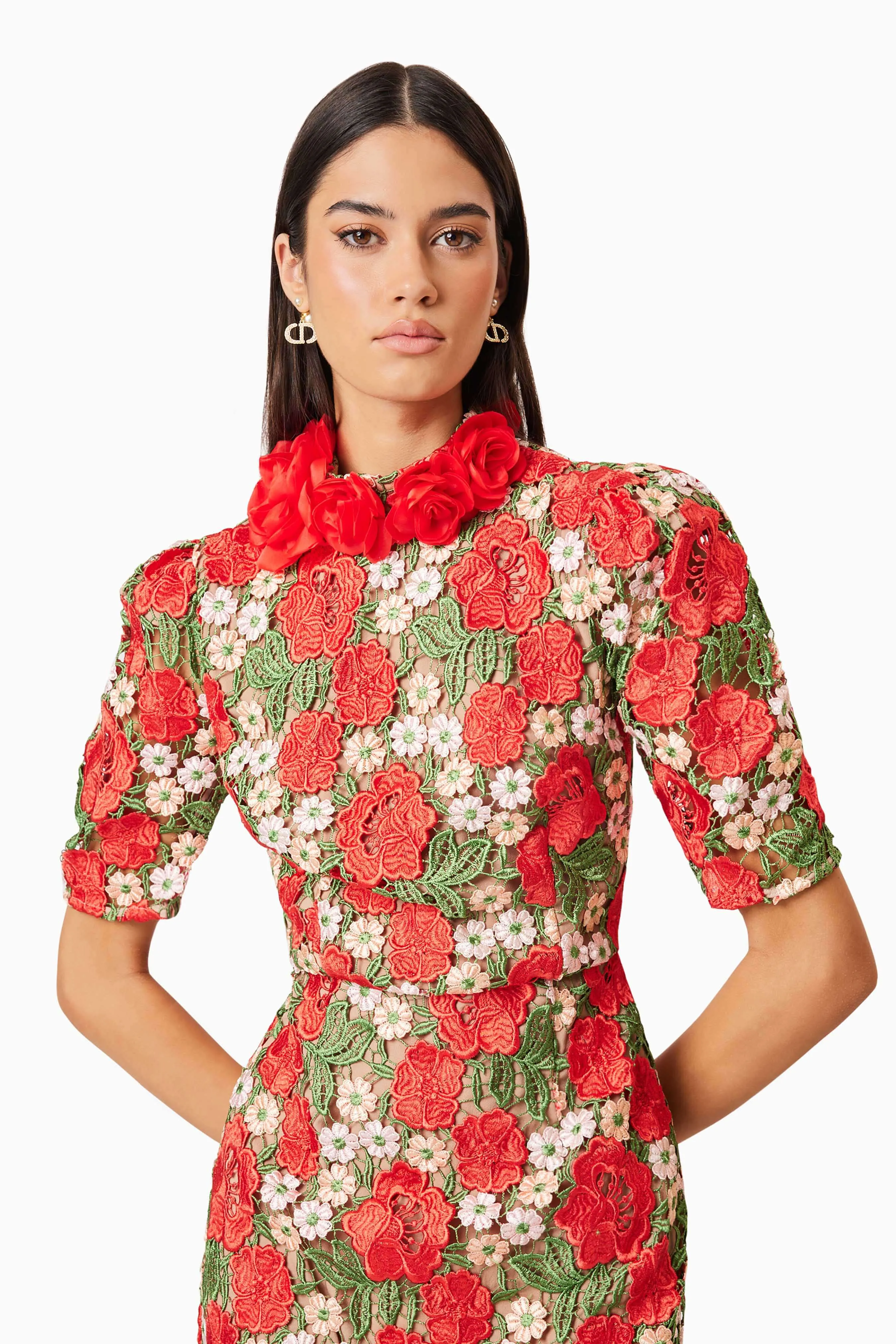 Roselyn Cocktail Midi Dress in Red sold by Elliatt product image thumbnail 5