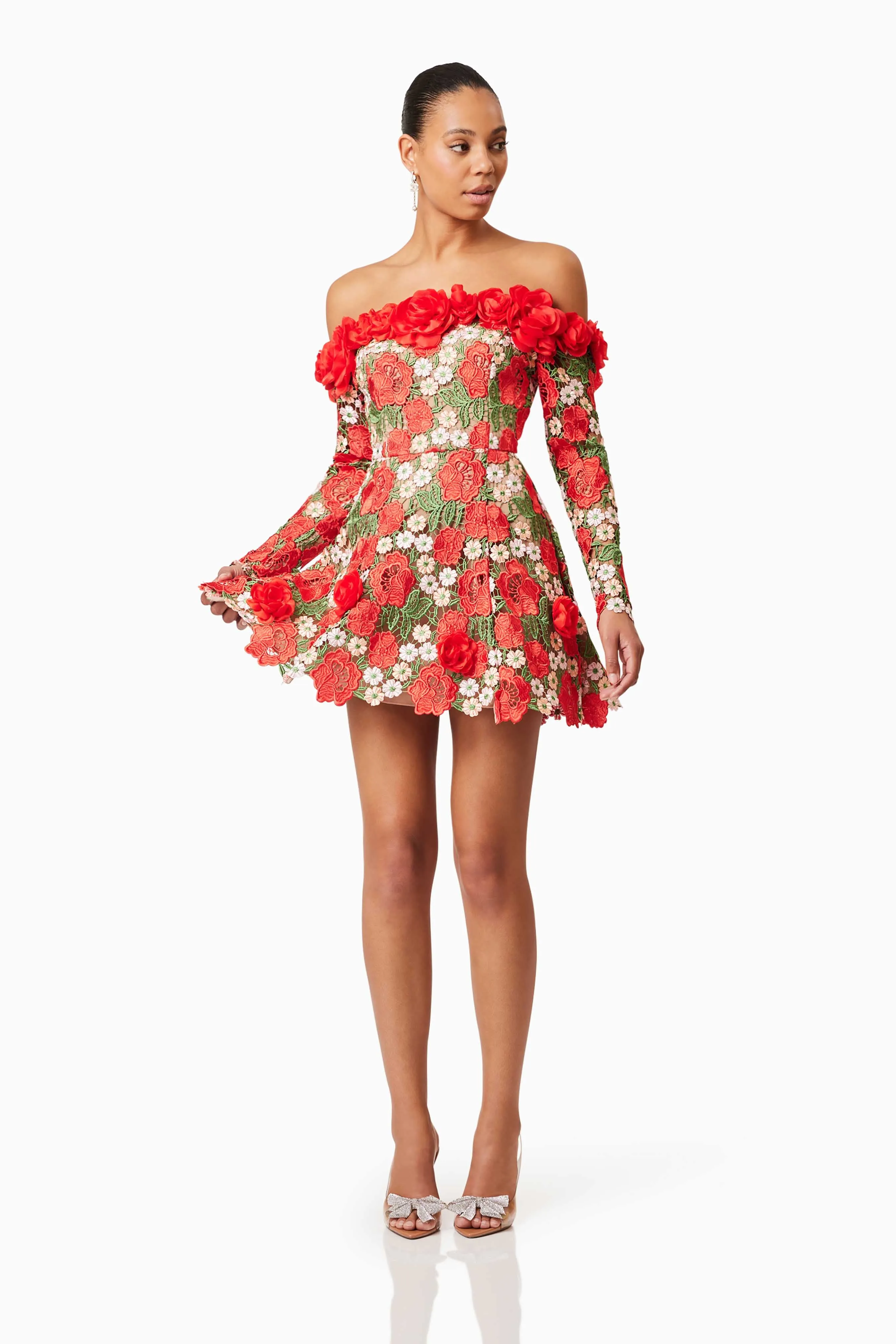 Roselyn Long Sleeve Dress In Red sold by Elliatt product image thumbnail 3