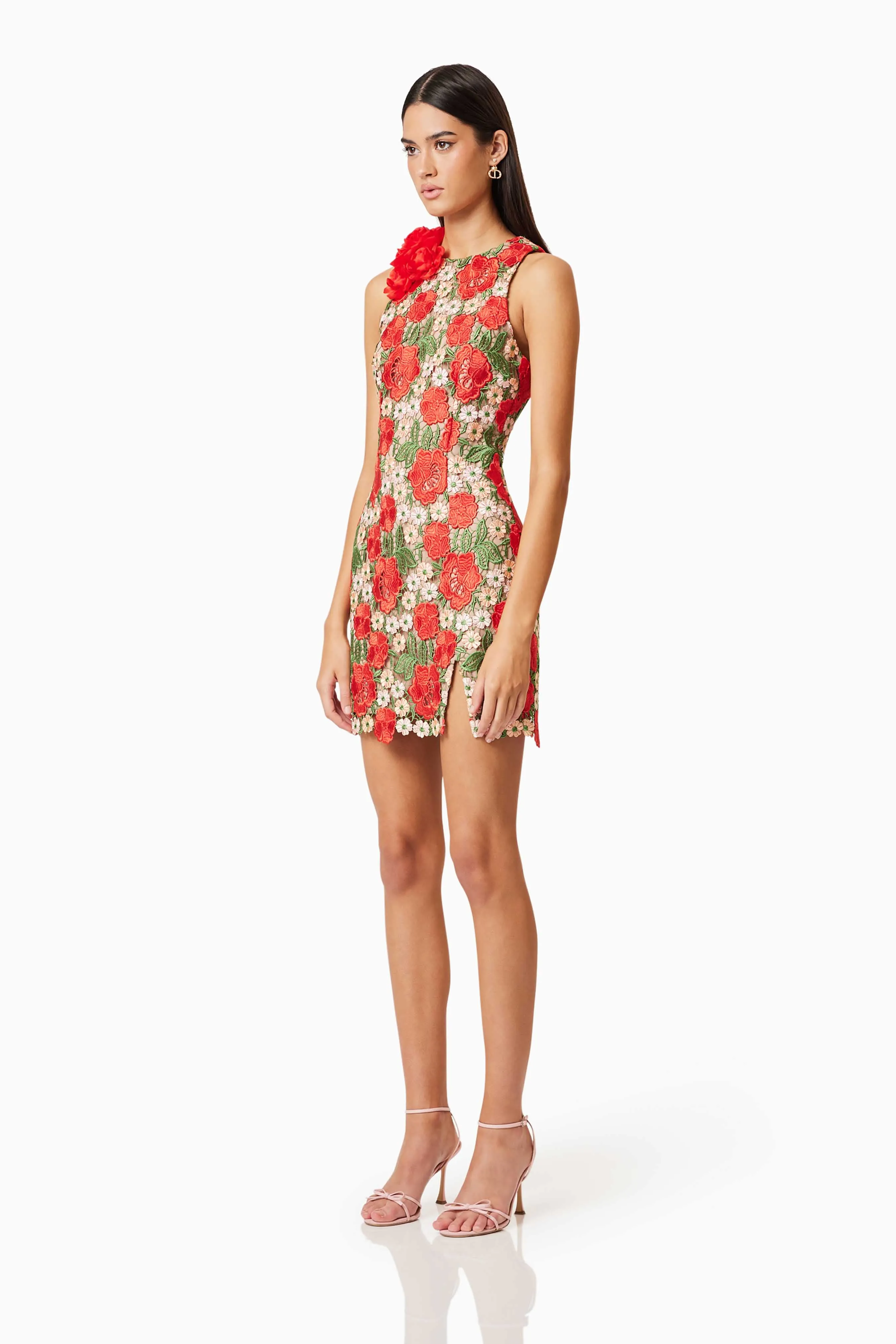 Roselyn Embroidered Mini Dress In Red sold by Elliatt product image thumbnail 2