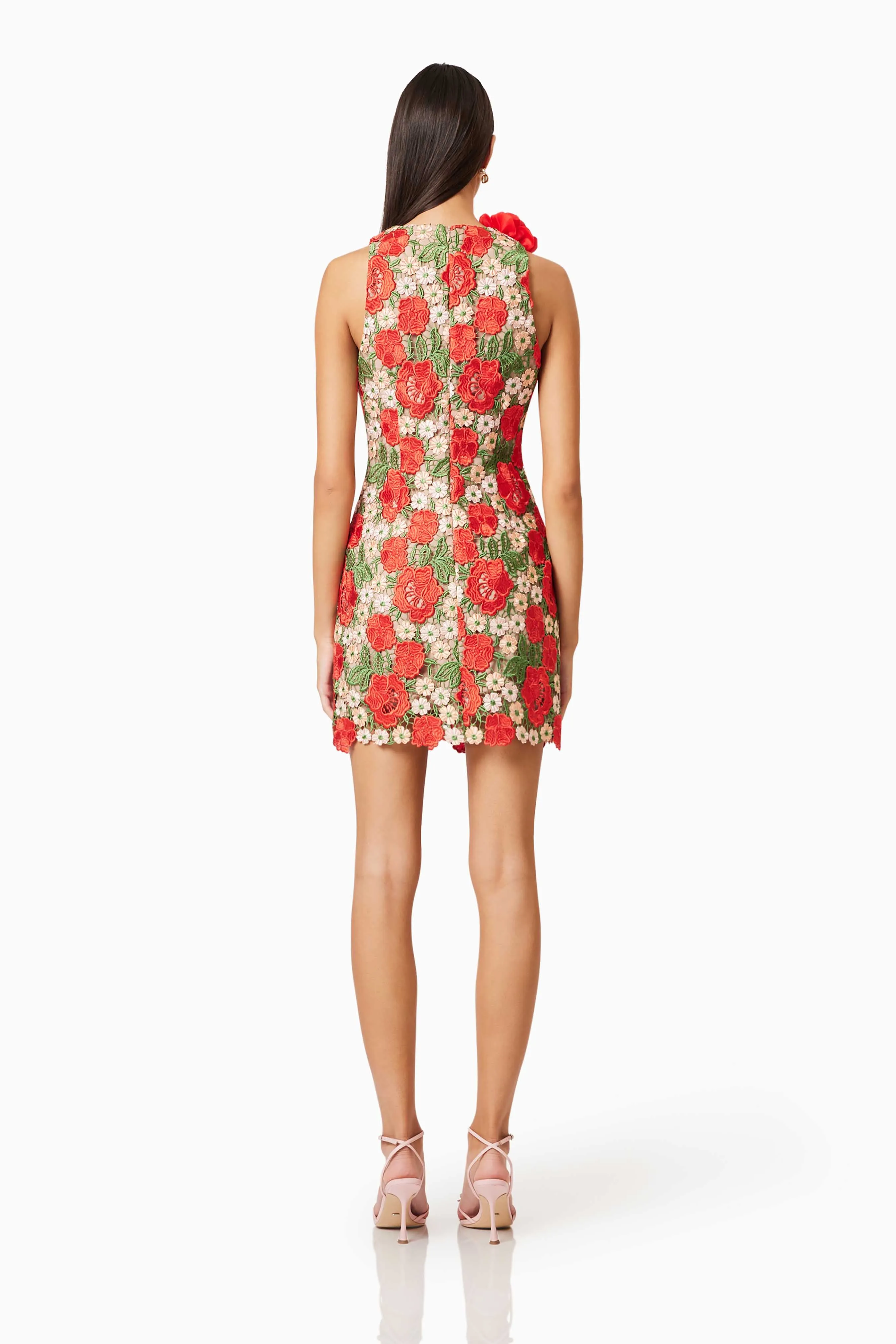 Roselyn Embroidered Mini Dress In Red sold by Elliatt product image thumbnail 4