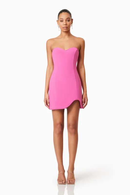 Janelle Strapless Mini Dress In Pink made by Elliatt
