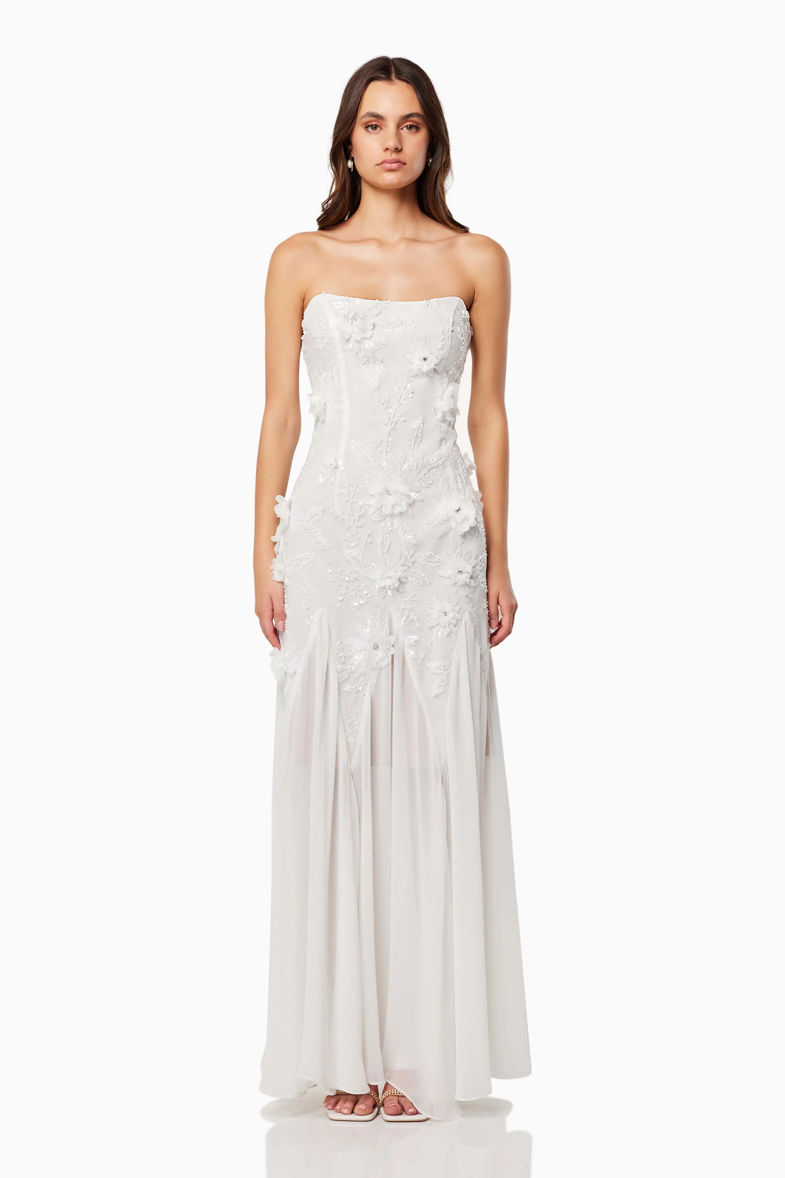 Evadne Strapless Maxi Gown In White sold by Elliatt product image thumbnail 3