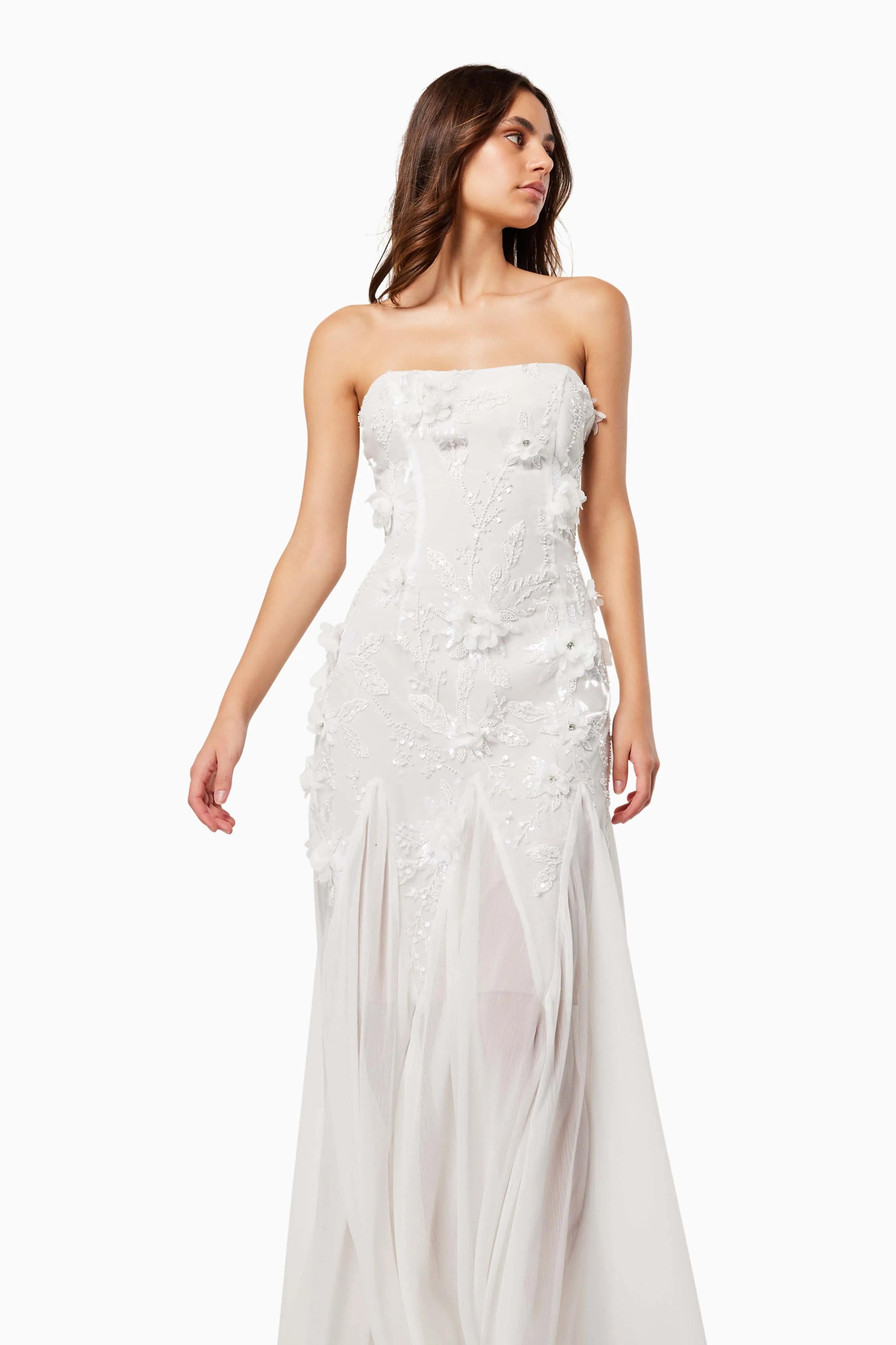 Evadne Strapless Maxi Gown In White sold by Elliatt product image thumbnail 2