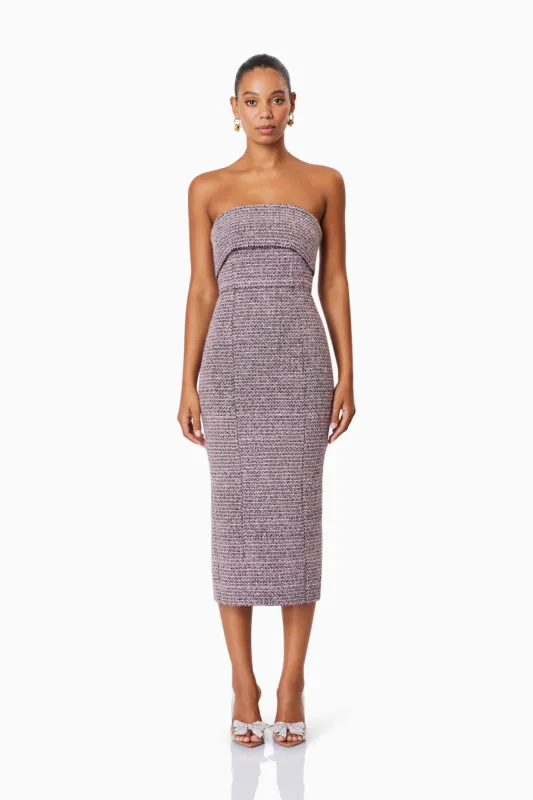 Magnolia Bodycon Midi Dress in Purple sold by Elliatt