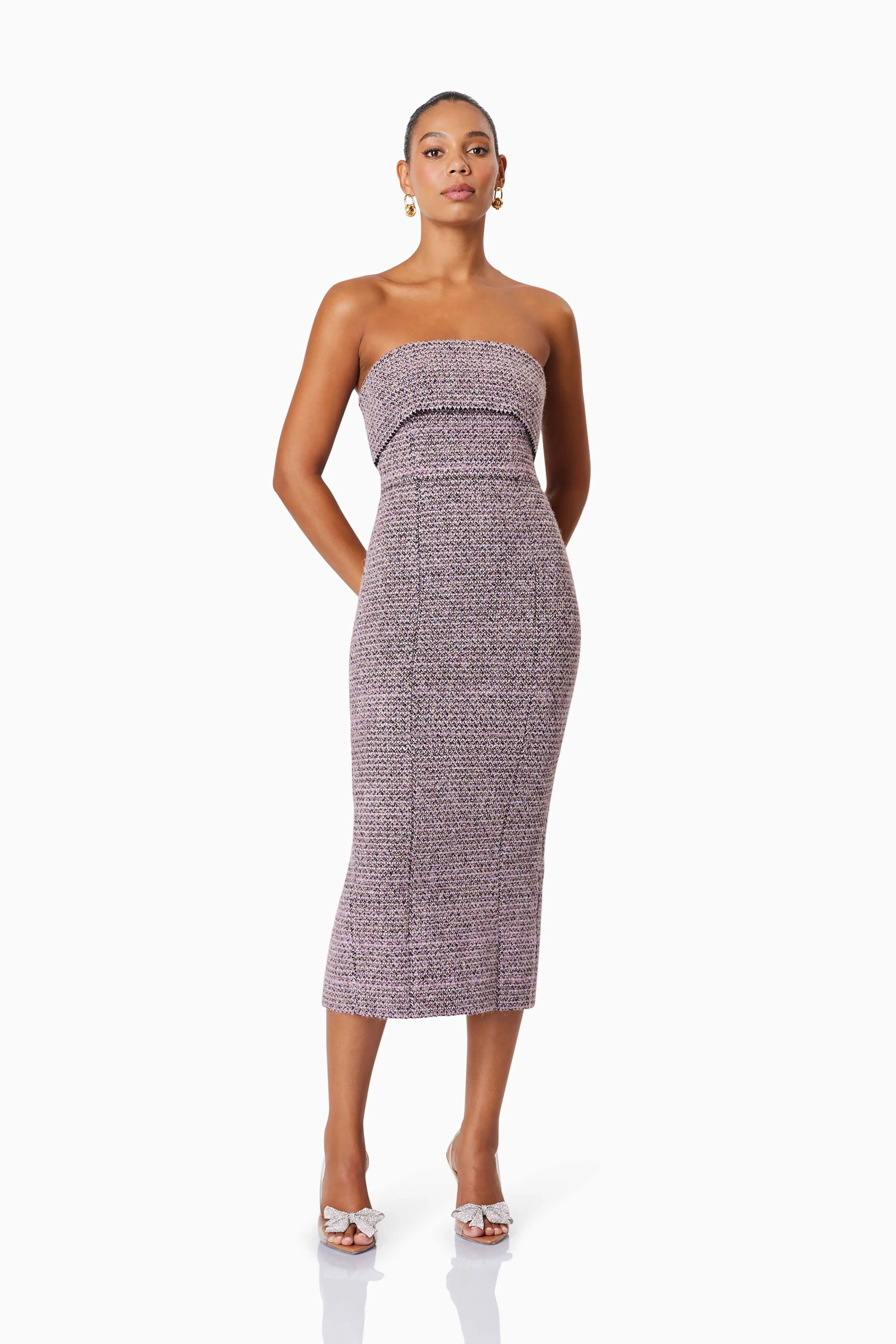 Magnolia Bodycon Midi Dress in Purple sold by Elliatt product image thumbnail 3