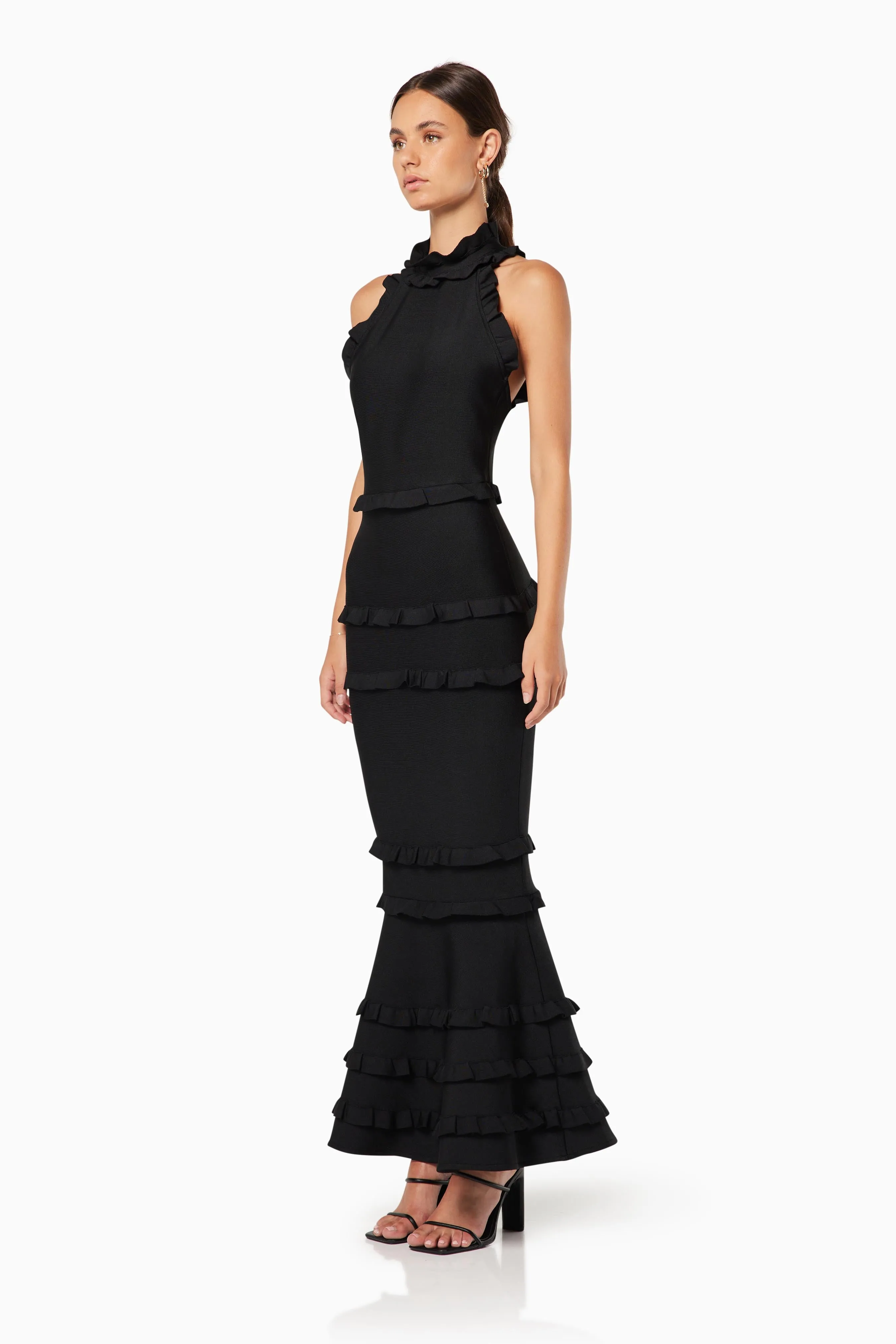 Theatrical Fitted Maxi Gown In Black sold by Elliatt product image thumbnail 4