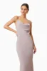 Kenna Cowl Neck Midi Dress In Beige sold by Elliatt