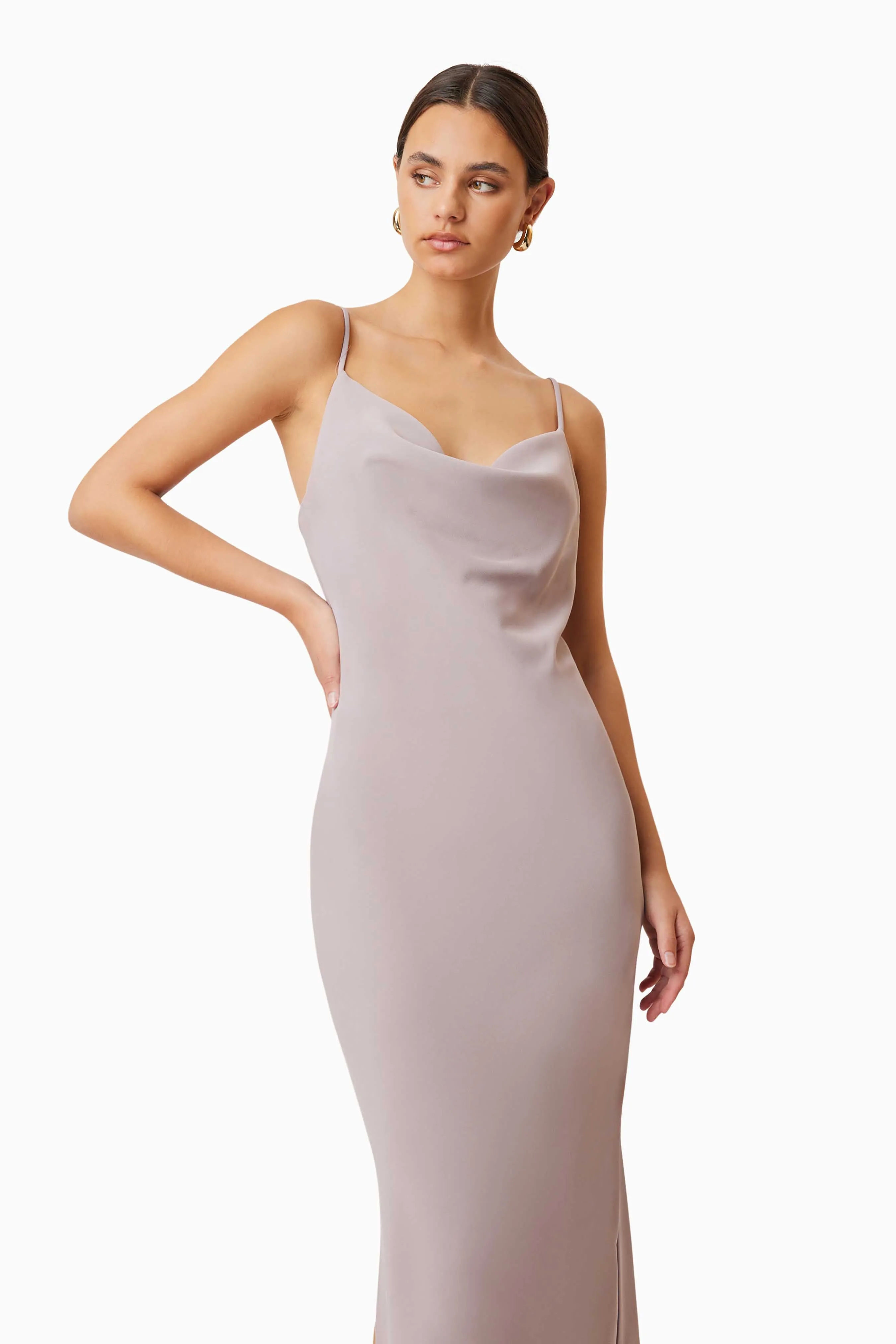 Kenna Cowl Neck Midi Dress In Beige sold by Elliatt product image thumbnail 2