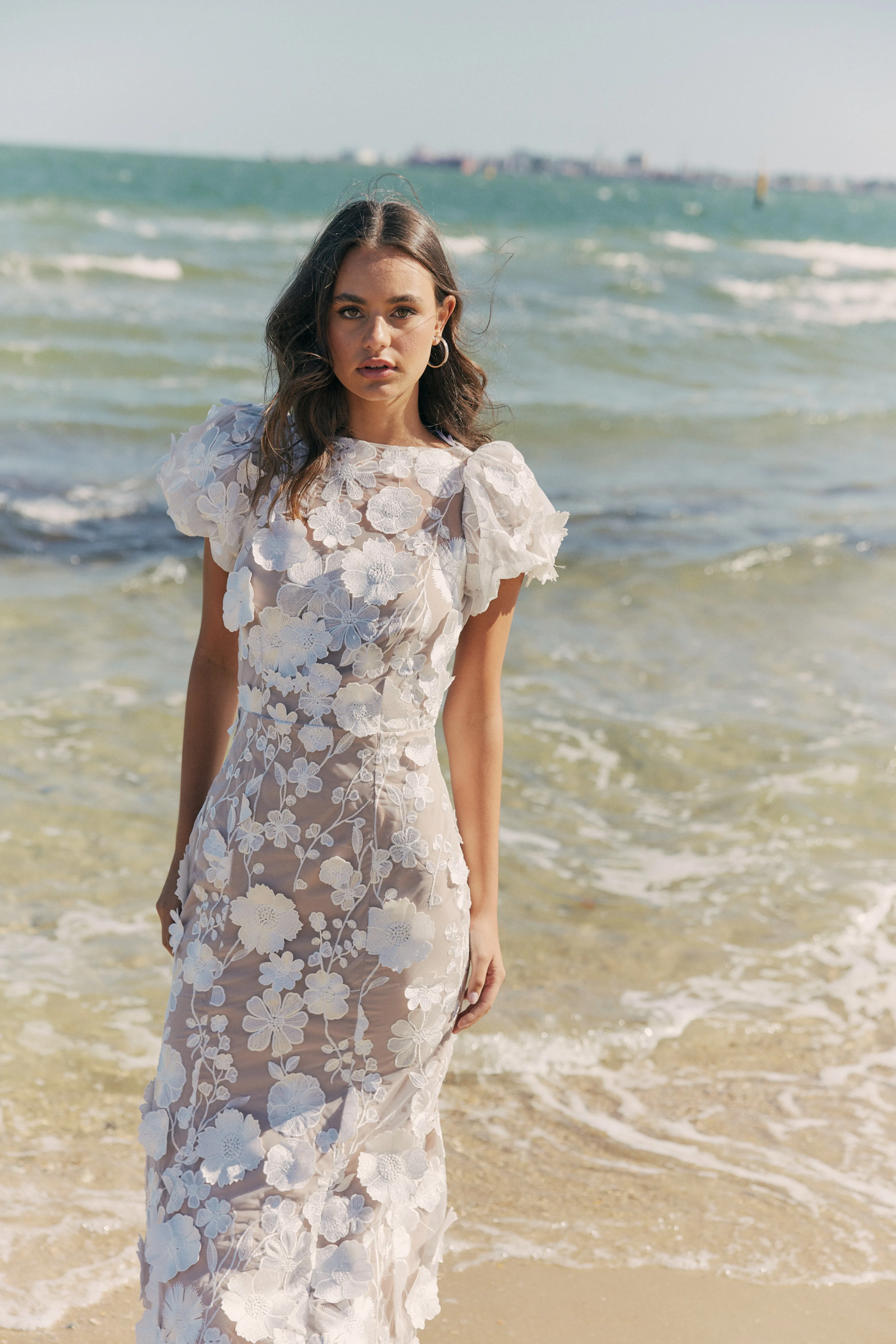 Astraea 3D Lace Maxi Dress In White sold by Elliatt product image thumbnail 2