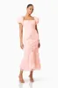Rosella 3D Midi Dress in Pink sold by Elliatt