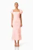 Rosella 3D Midi Dress in Pink sold by Elliatt