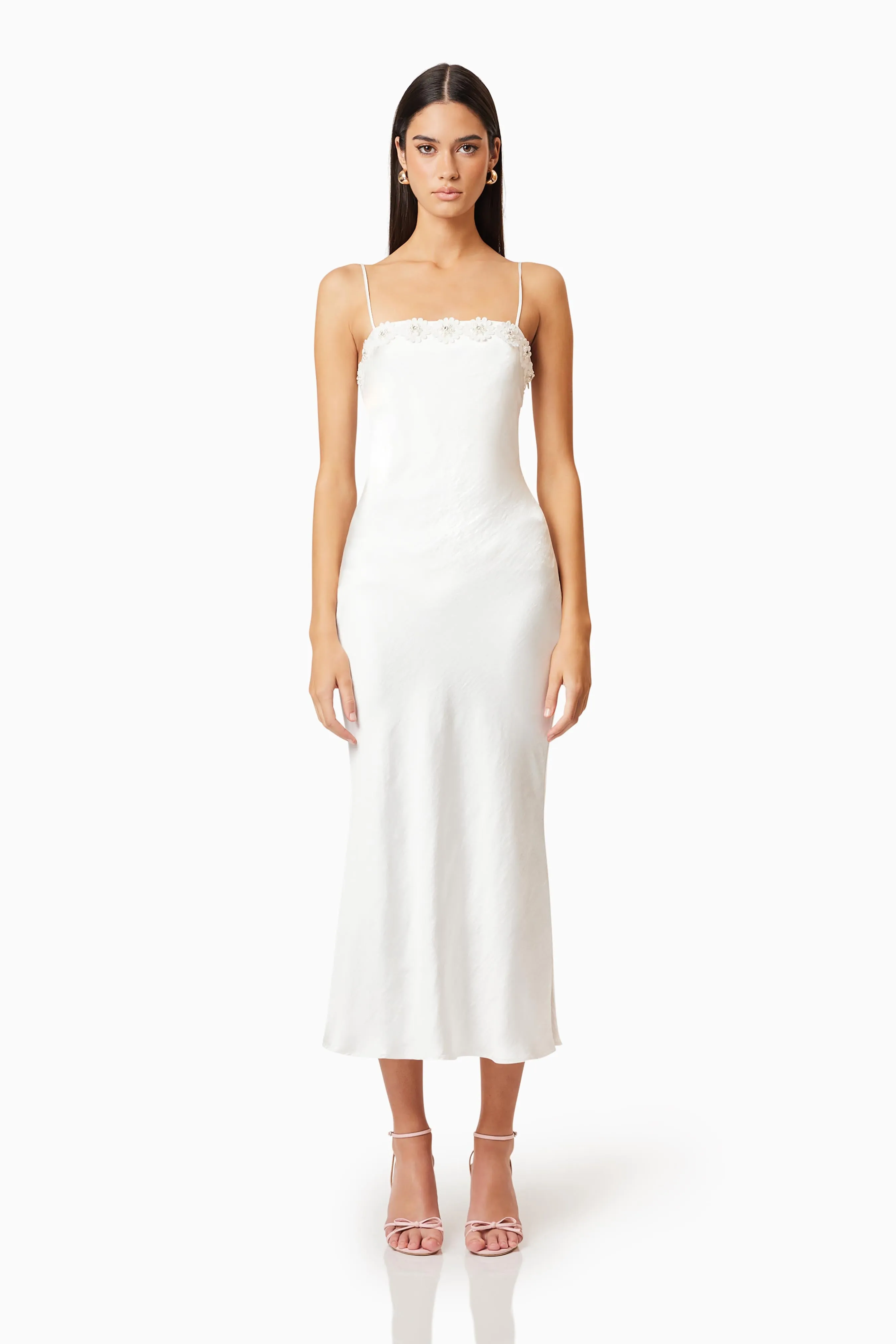 Clarissa Midi Dress In White sold by Elliatt