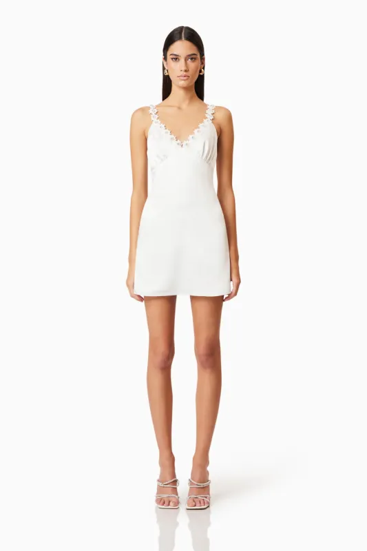 Clarissa Mini Dress In White sold by Elliatt
