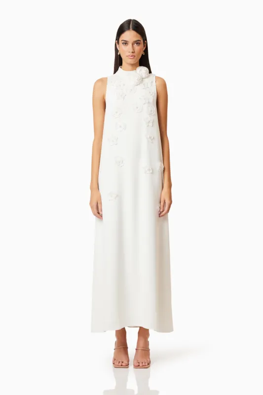 Lilydale 3D Maxi Dress In White sold by Elliatt