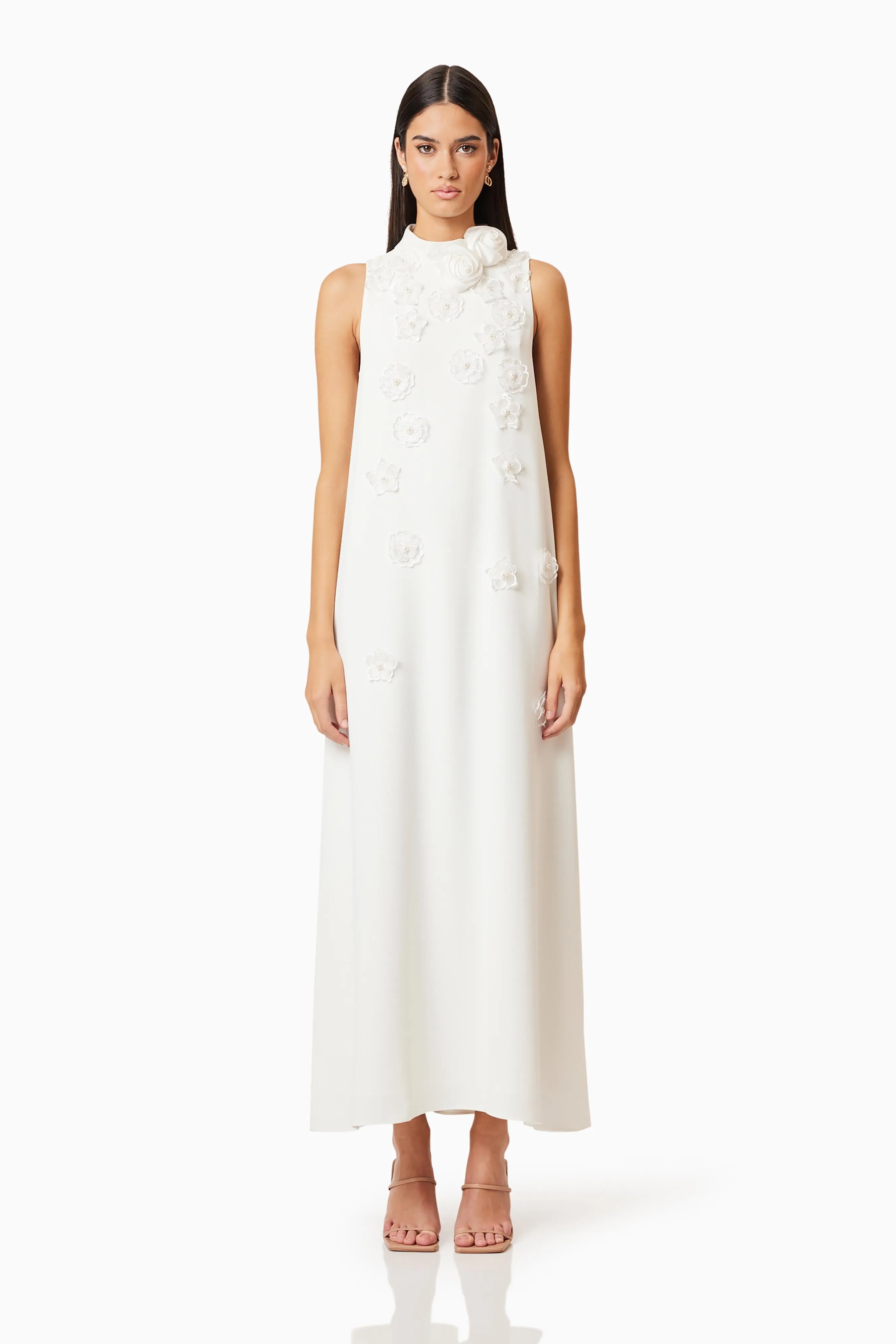 Lilydale 3D Maxi Dress In White sold by Elliatt