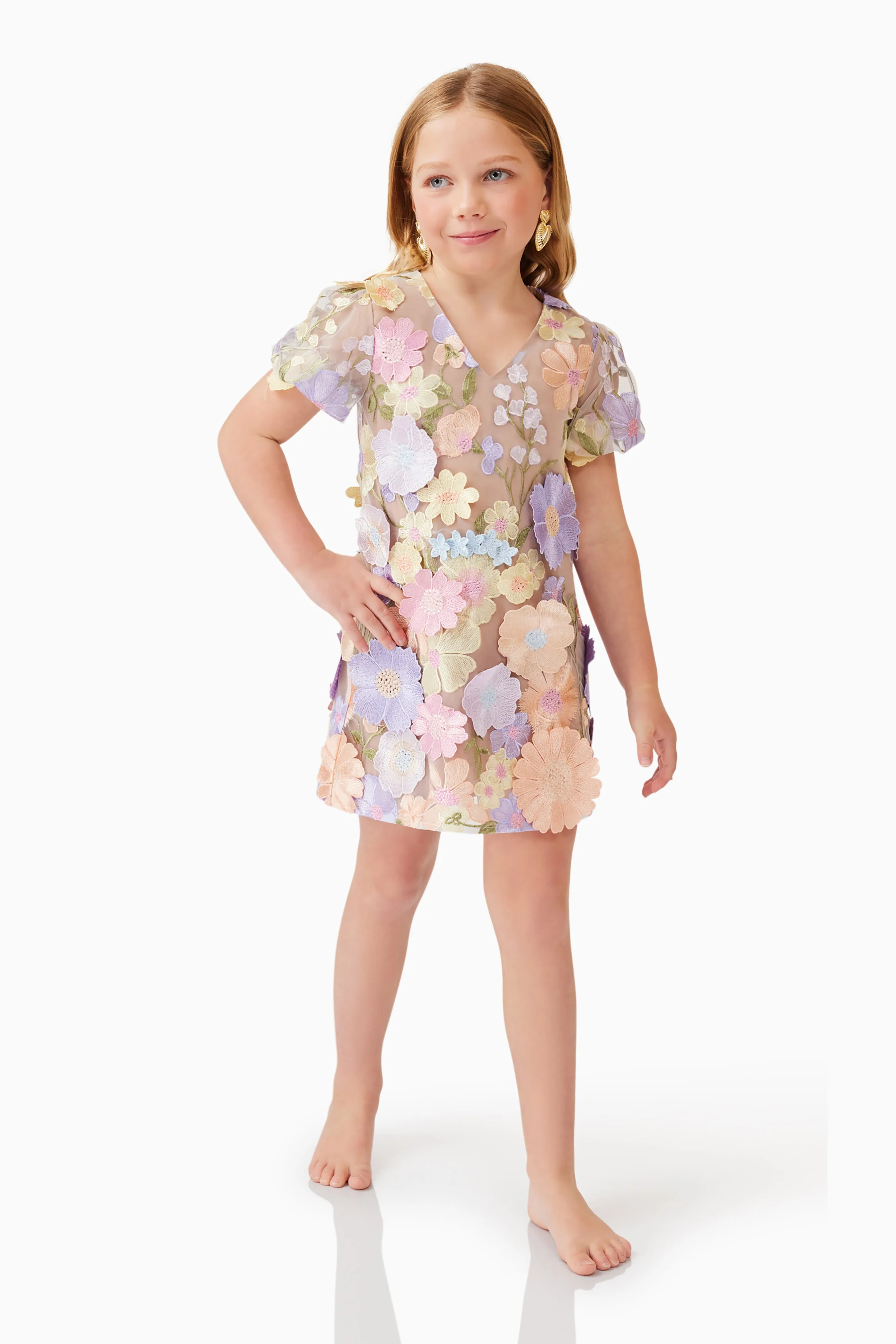 Anthea Embroidered Girls Dress in Purple sold by Elliatt product image thumbnail 2
