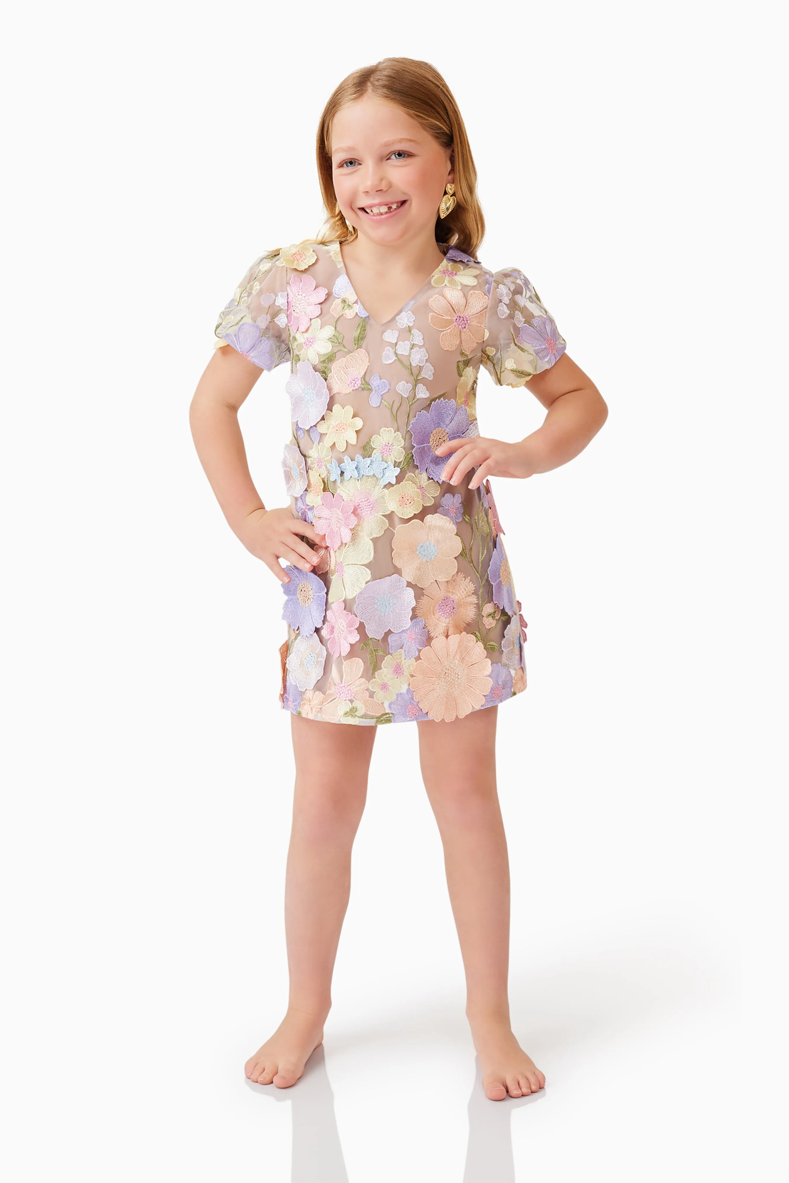 Anthea Embroidered Girls Dress in Purple sold by Elliatt product image thumbnail 4