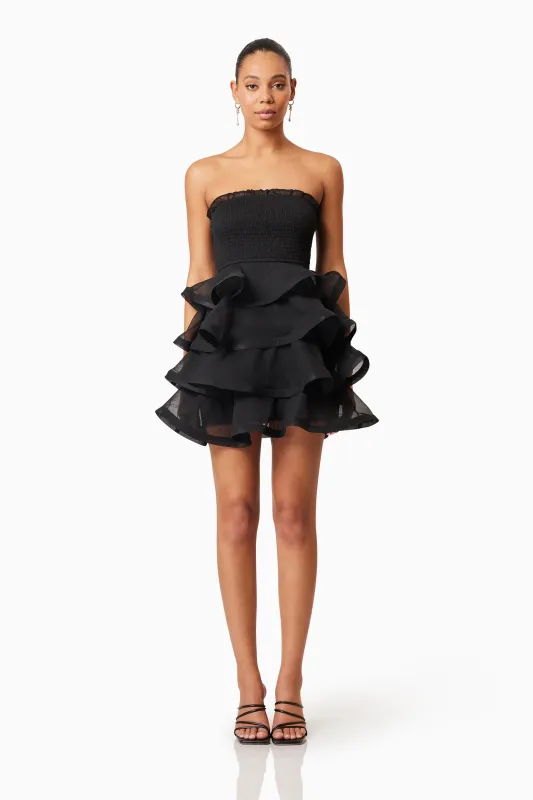 Louise Strapless Mini Dress In Black sold by Elliatt