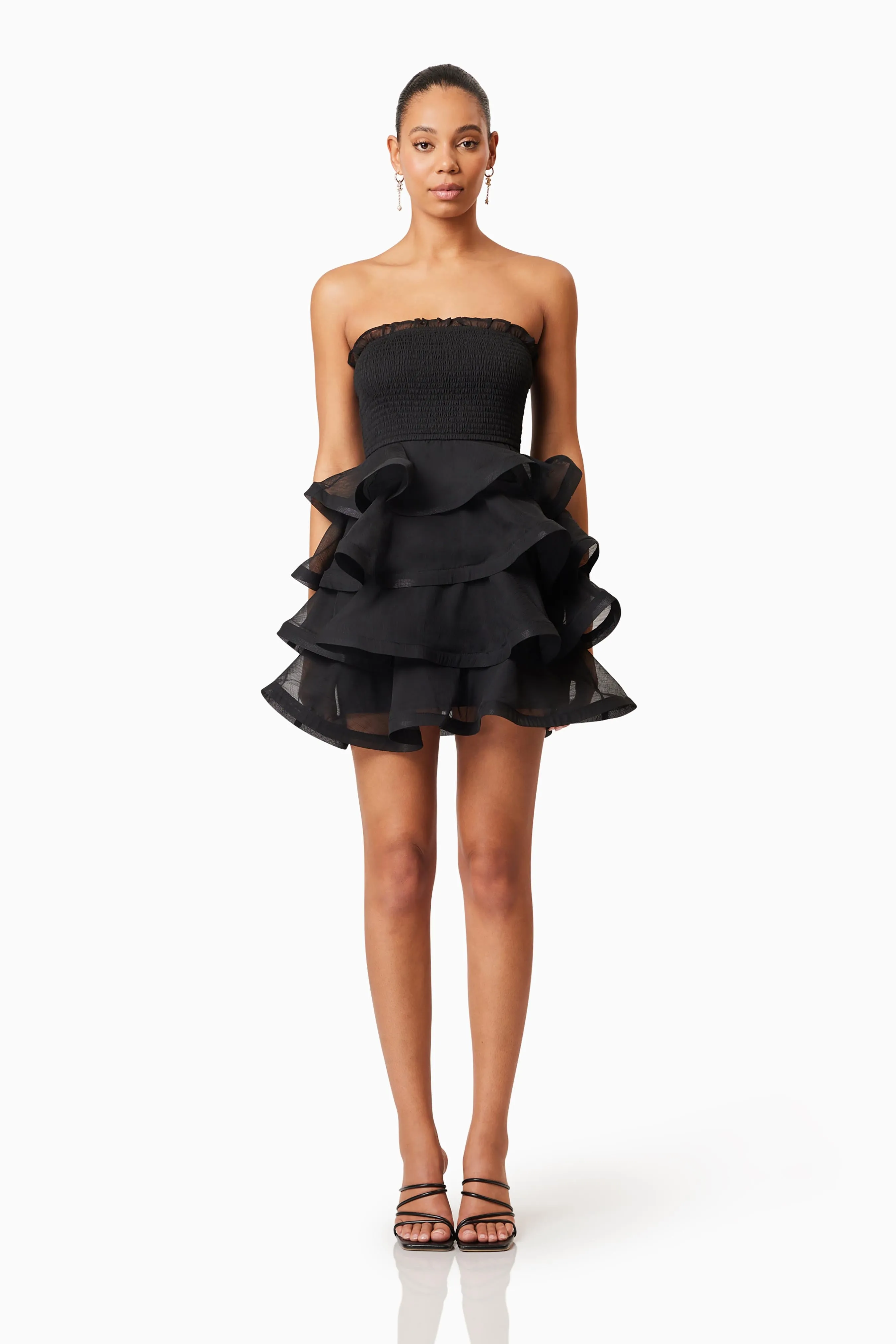 Louise Strapless Mini Dress In Black sold by Elliatt