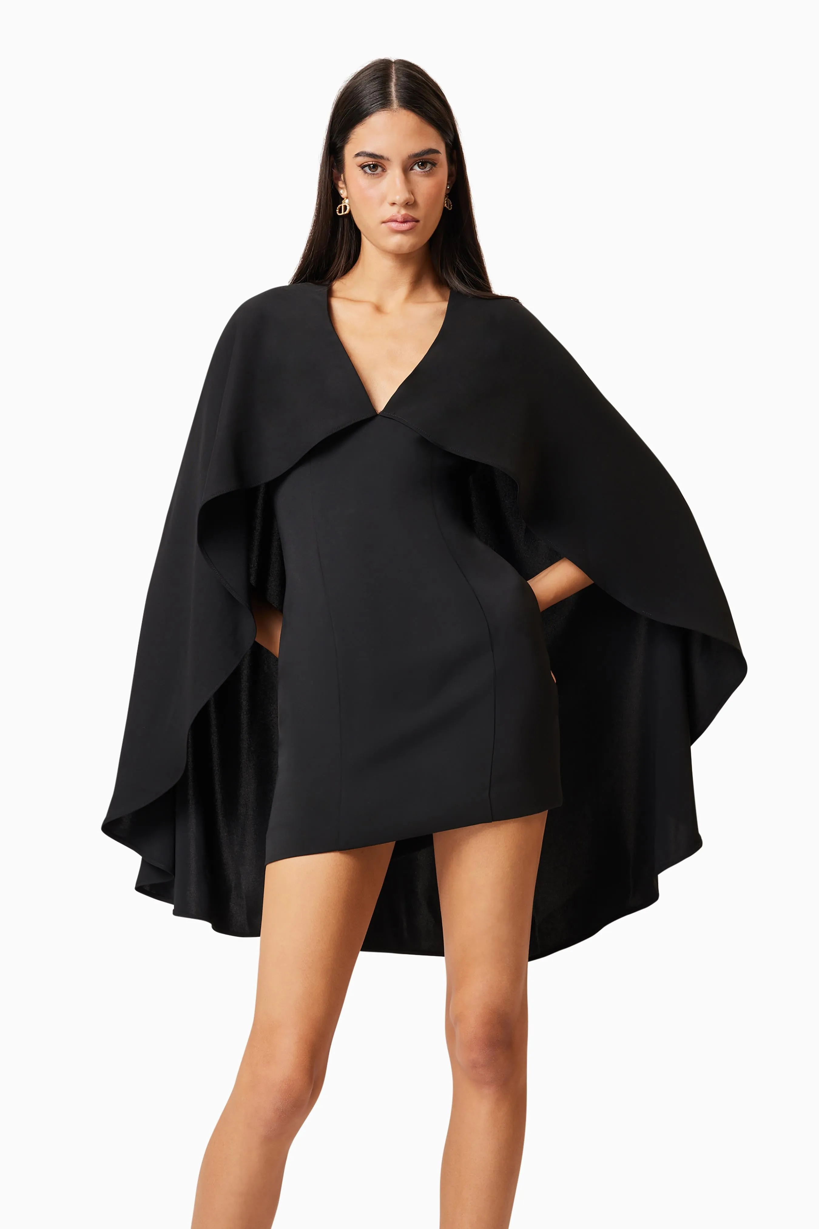 Lilydale Cape Mini Dress In Black sold by Elliatt product image thumbnail 5
