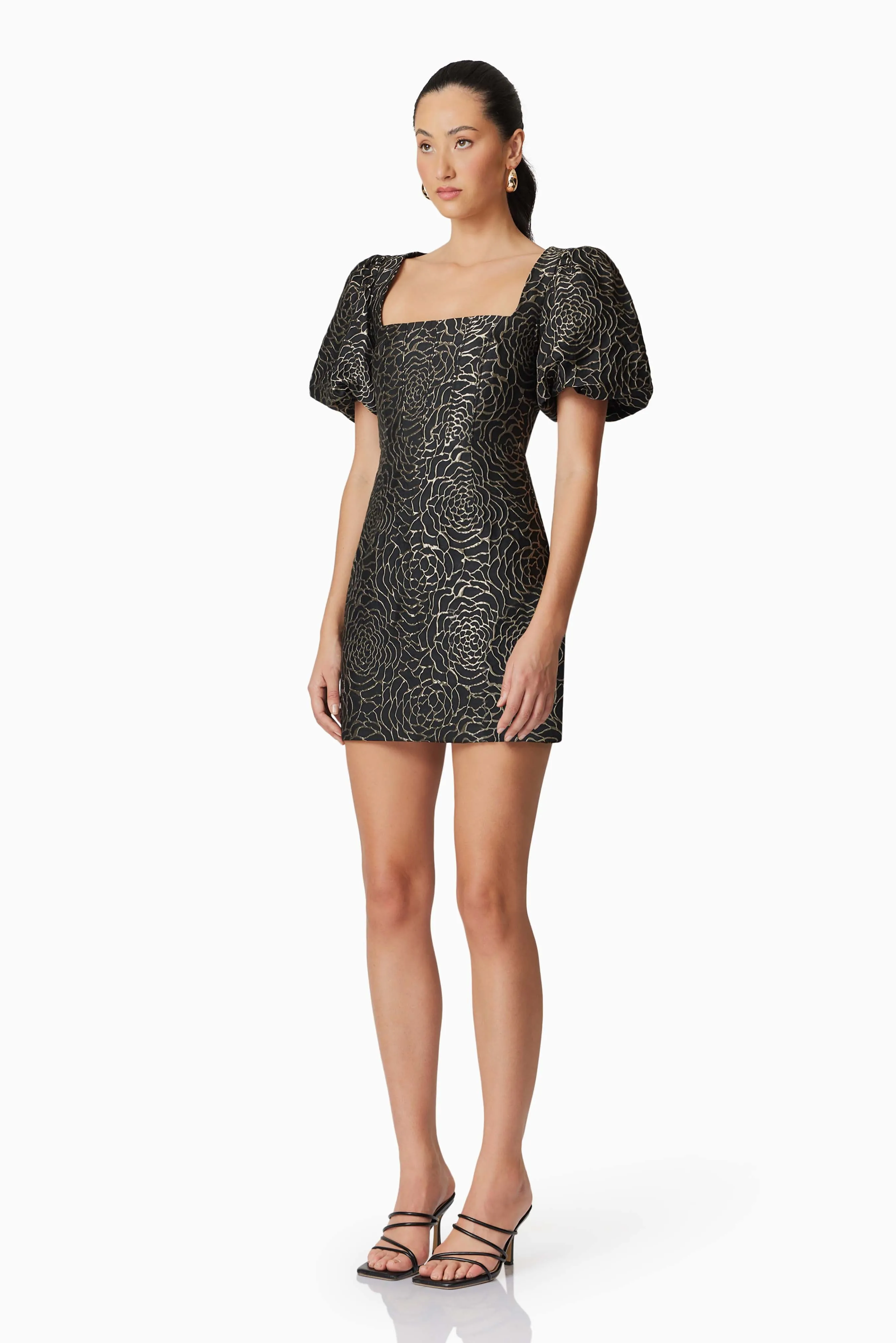 Deanna Puff Sleeve Mini Dress in Black sold by Elliatt product image thumbnail 2