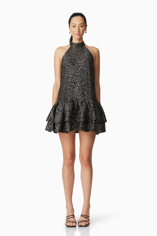 Deanna Halter Mini Dress in Black sold by Elliatt