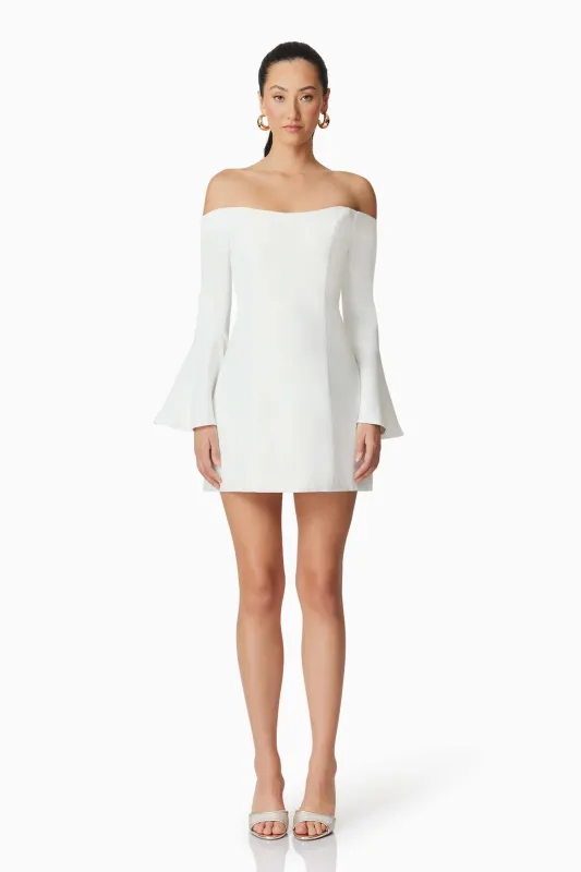 Hazelle Strapless Mini Dress in White sold by Elliatt